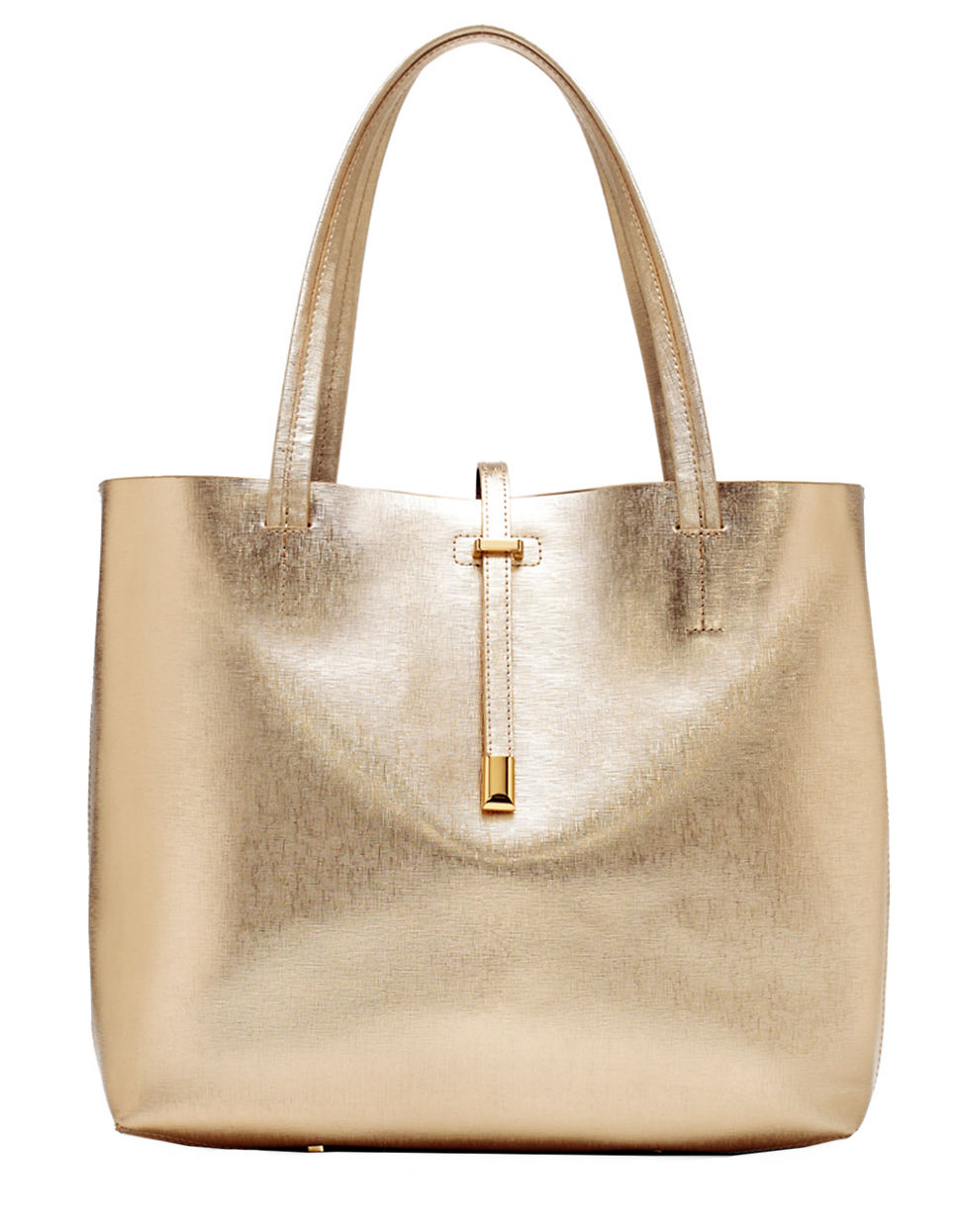Lyst - Vince Camuto Leila Leather Tote Bag in Metallic