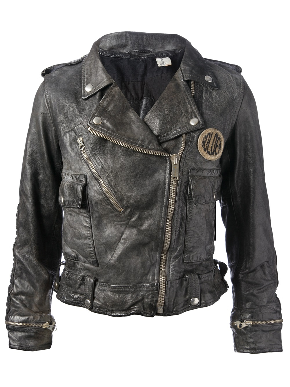 All Listings A leather jacket is a jacket-length coat that is usually worn on top of other apparel or item of clothing, and made from the tanned hide of various animals. The leather material is typically dyed black, or various shades of brown, but a wide range of colors is possible.