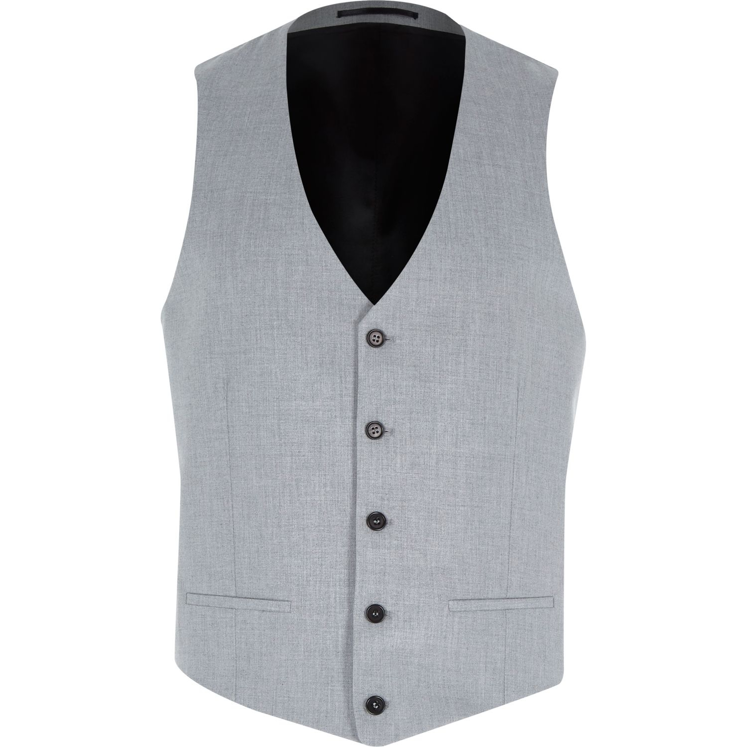 River Island Grey Suit Waistcoat in Gray for Men (grey) | Lyst