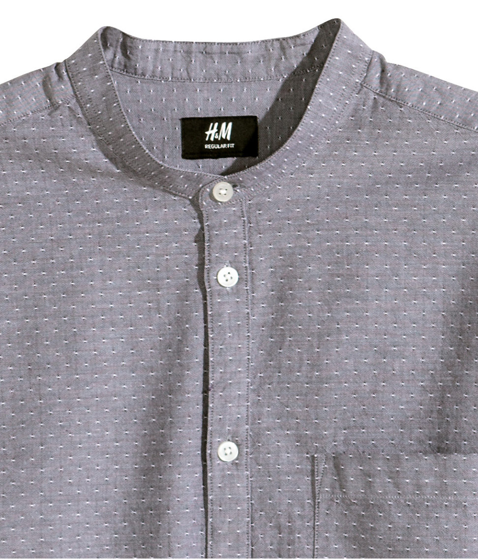 collarless dress shirt h&m