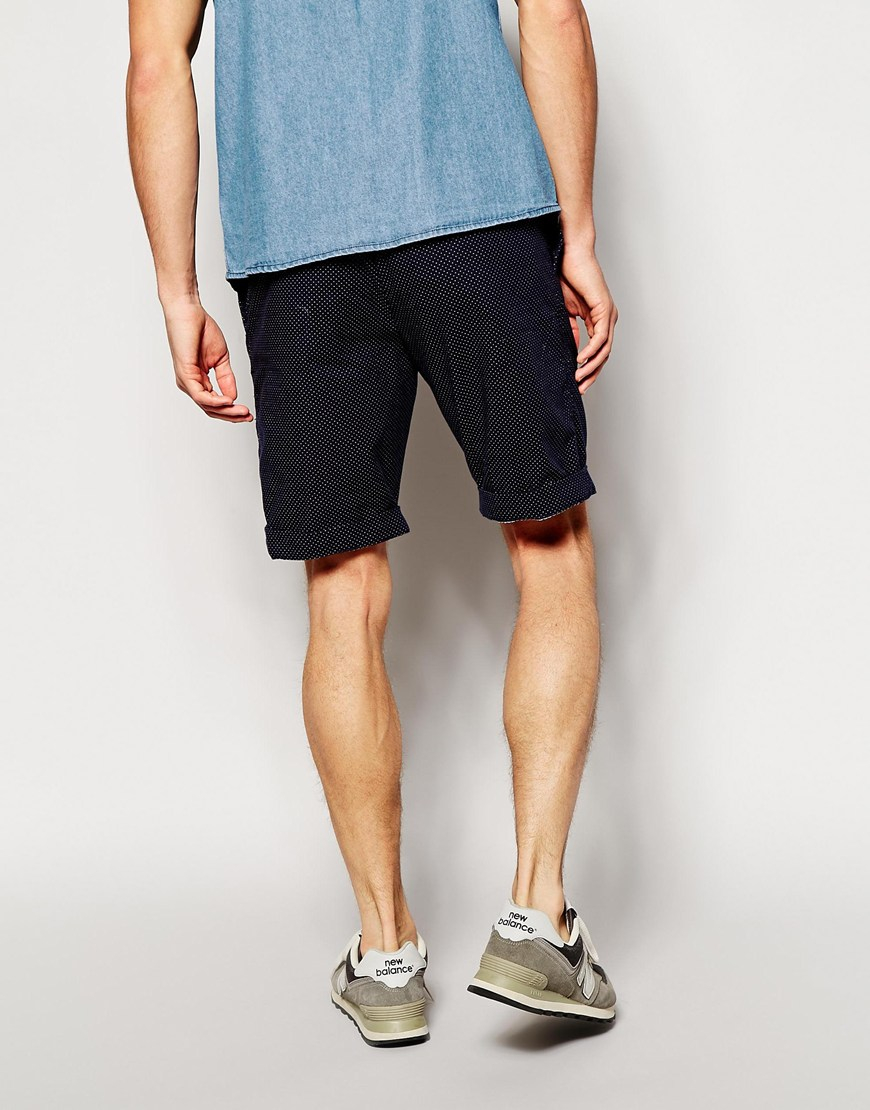 edwin chino shorts polka weave in blue for lyst edwin chino shorts polka weave in blue for lyst
