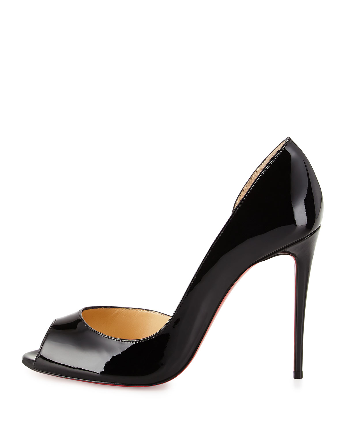 christian louis vuitton men shoes - christian louboutin peep-toe doOrsay pumps Black satin bow ...