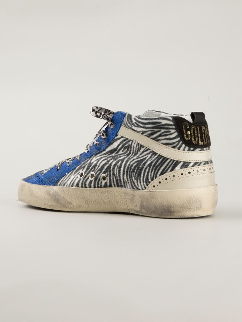 pellet Presentator Ban Golden Goose Mid Star Zebra-Print Sneakers | Lyst