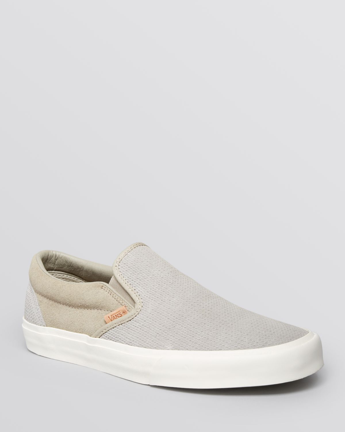 vans classic leather and suede slip on 