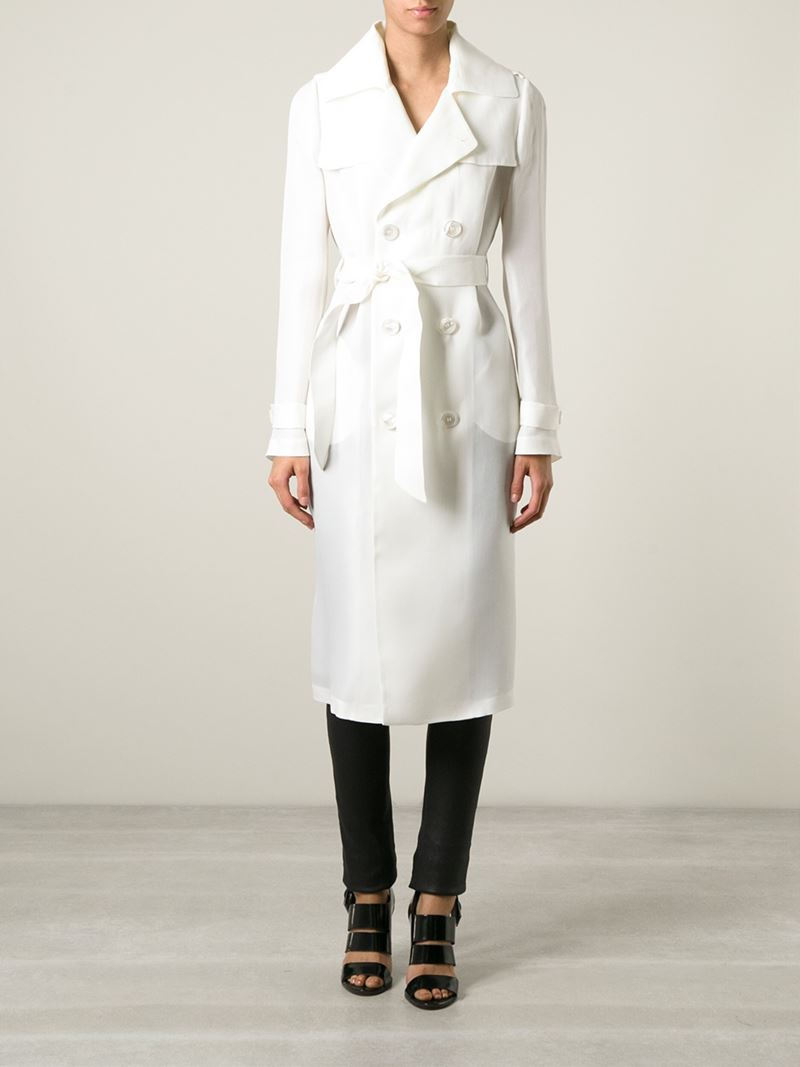 DSquared² Belted Trench Coat in White Lyst