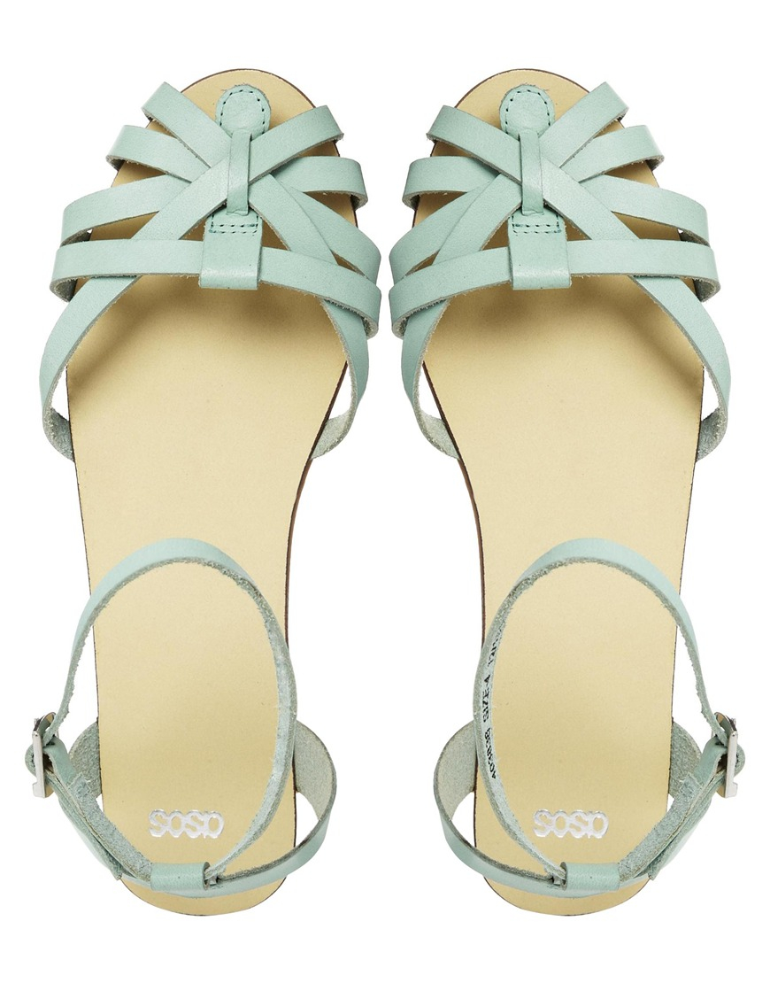 Leather Faithless Leather Green Faithless Asos Asos Sandals Green 6Yybf7g