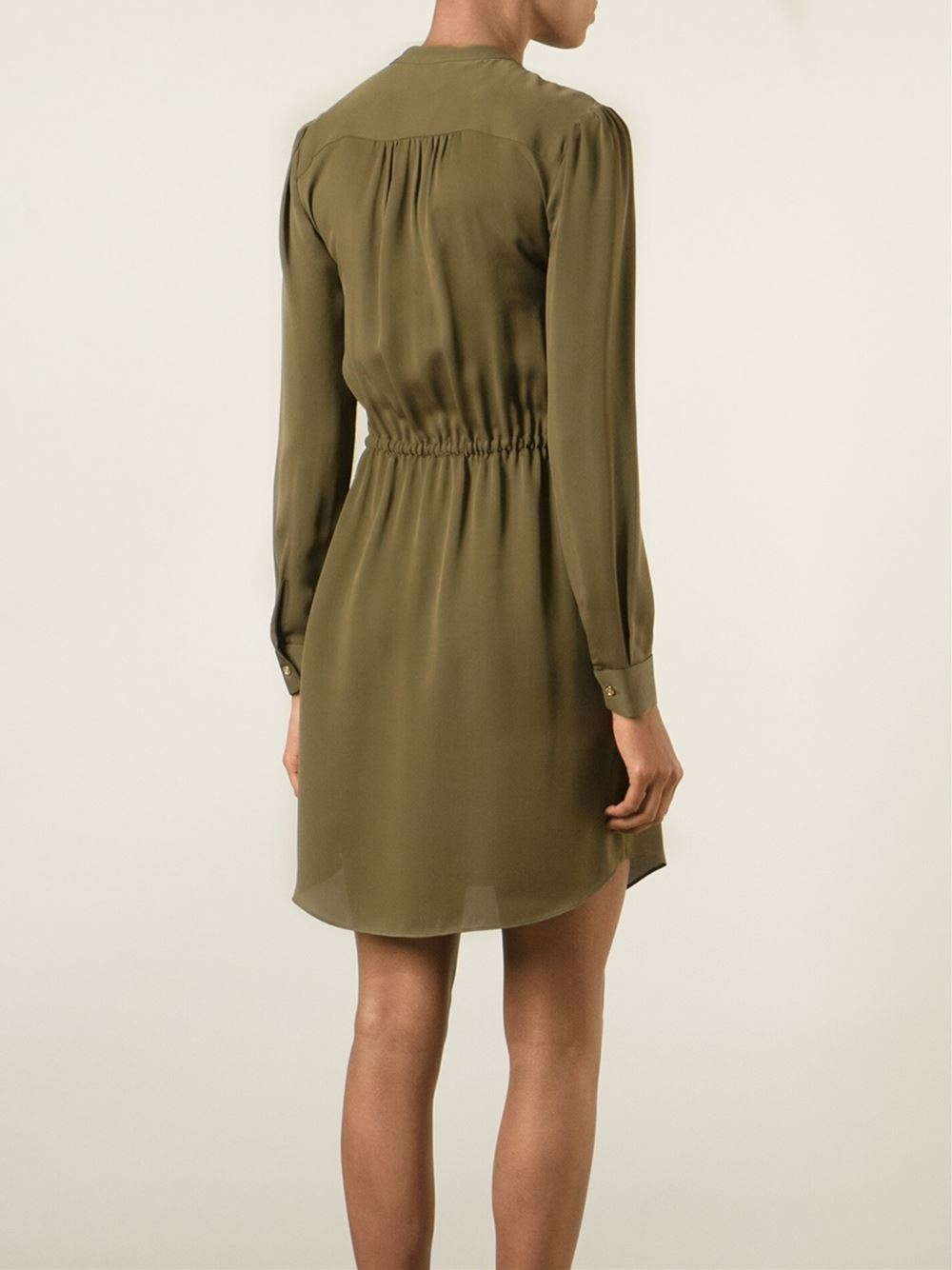 michael kors shirt dress green
