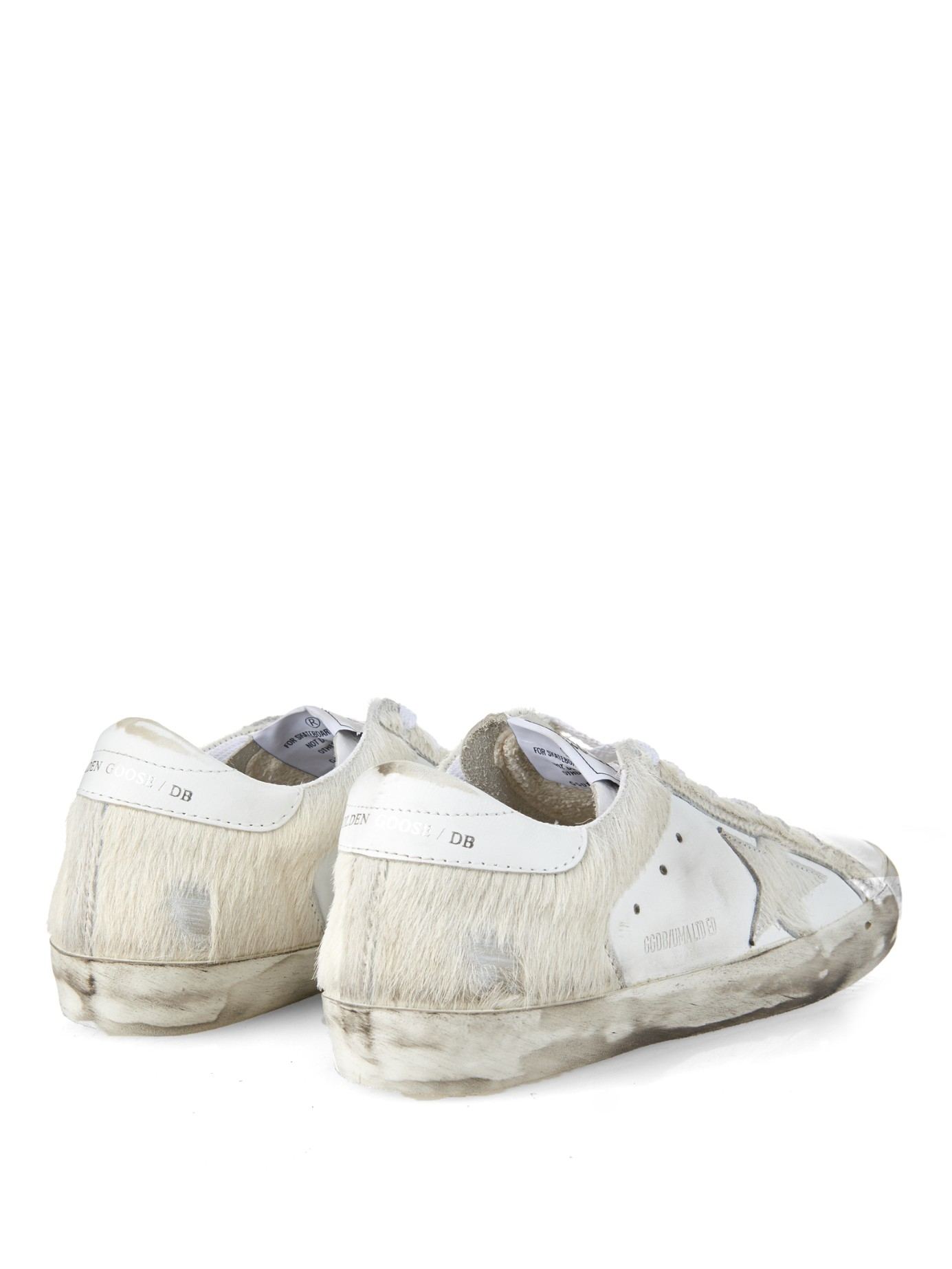 Golden Goose Superstar Uma Calf Hair and Leather Low-Top Sneakers in White  (Gray) - Lyst