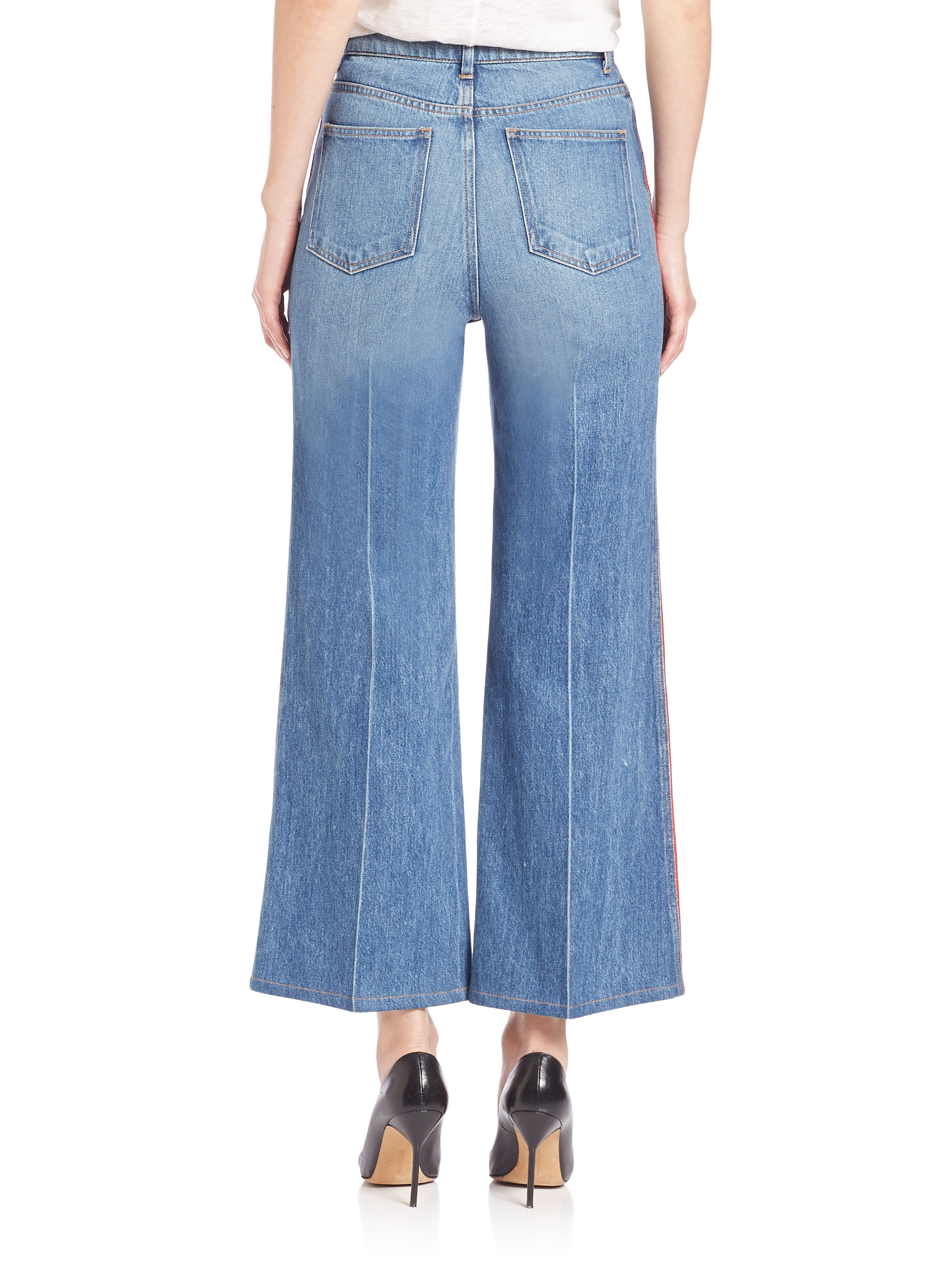 cropped blue jeans