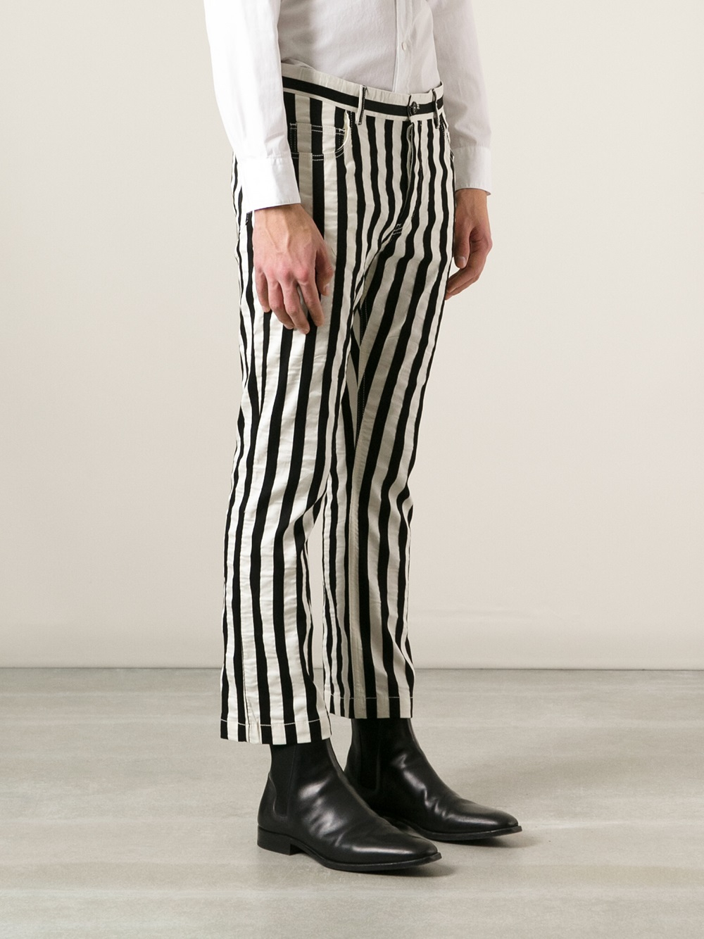 white stripe trousers