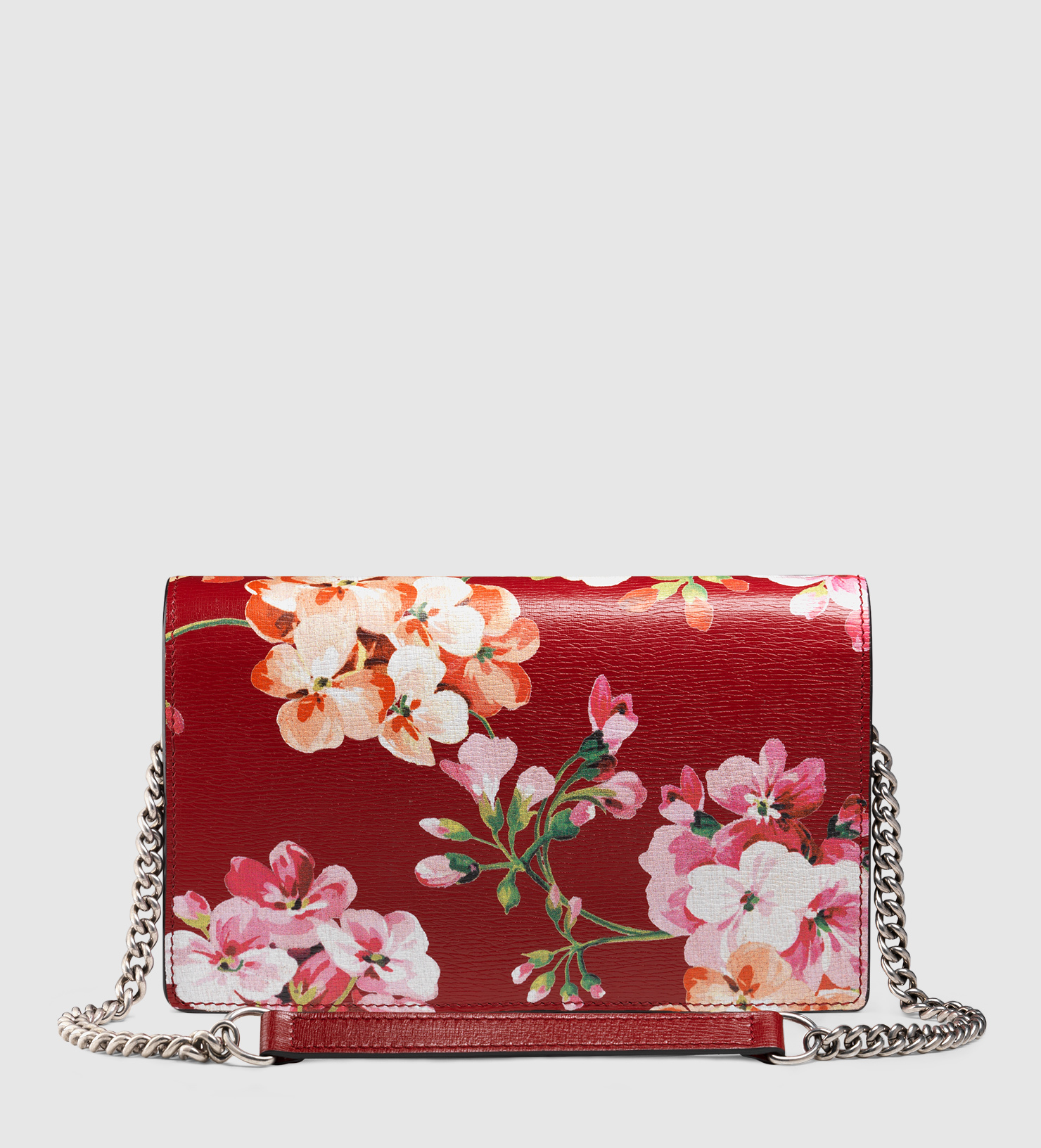 Gucci Blooms Leather Chain Wallet in Pink - Lyst