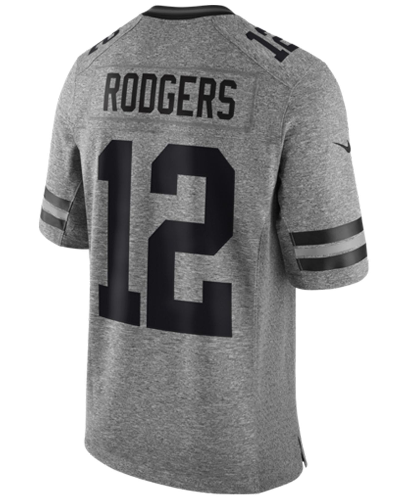 Nike Men's Aaron Rodgers Green Bay Packers Gridiron Jersey in Charcoal ...