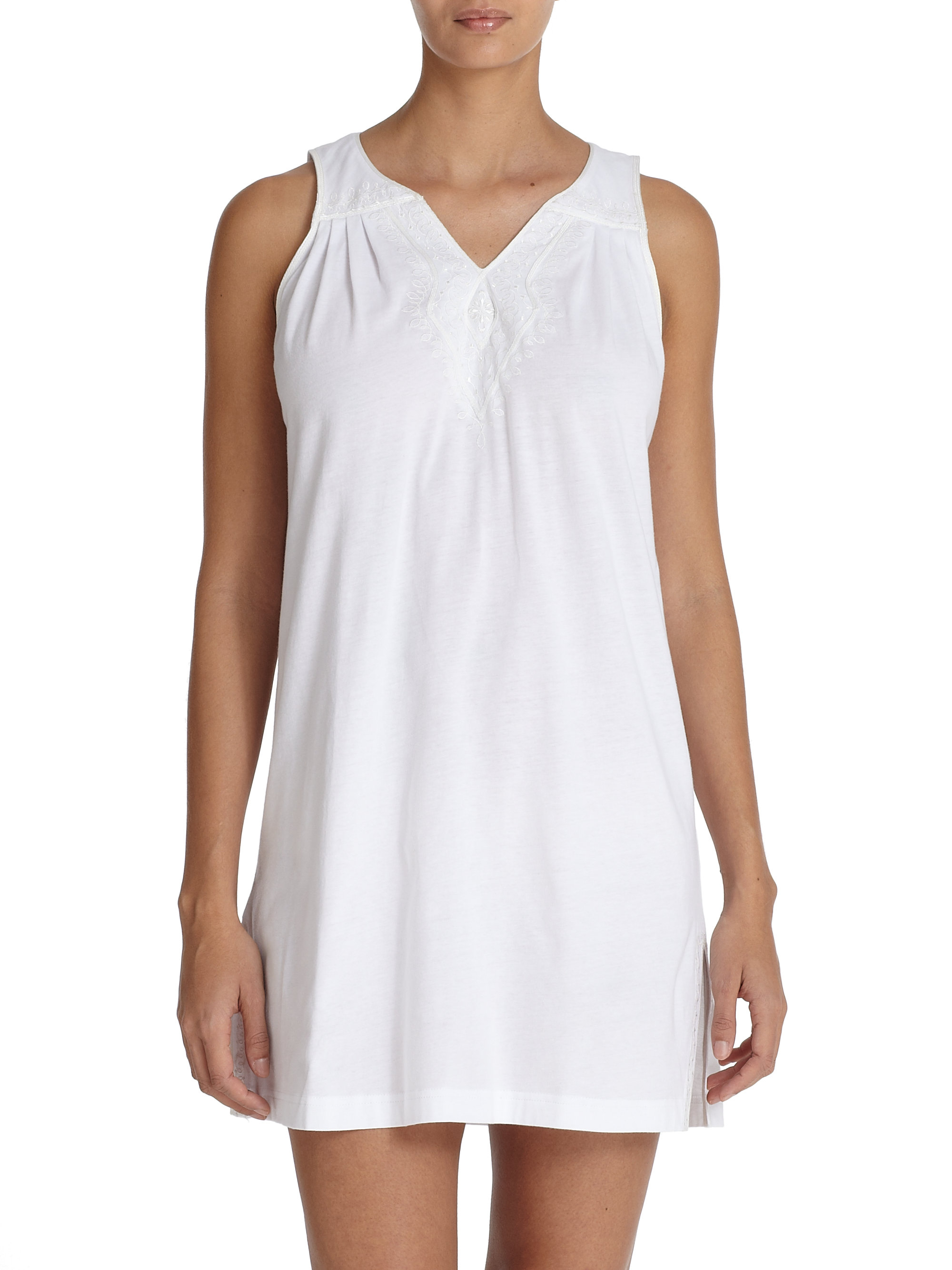 Lyst Oscar De La Renta Soft Scroll Pima Cotton Chemise in White
