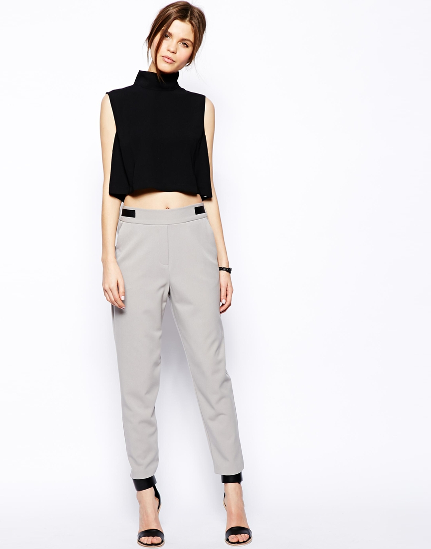 Asos High Neck Sleeveless Crop Top in Green (Mint) Lyst