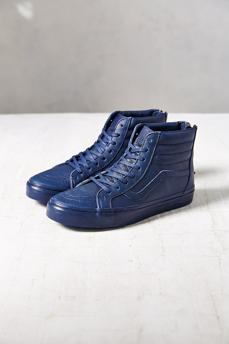 Vans Sk8-Hi Zip Leather Women'S Sneaker in Navy (Blue) | Lyst Canada