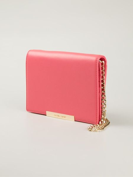 Michael Michael Kors Lana Leather Clutch Bag in Pink (pink  purple)