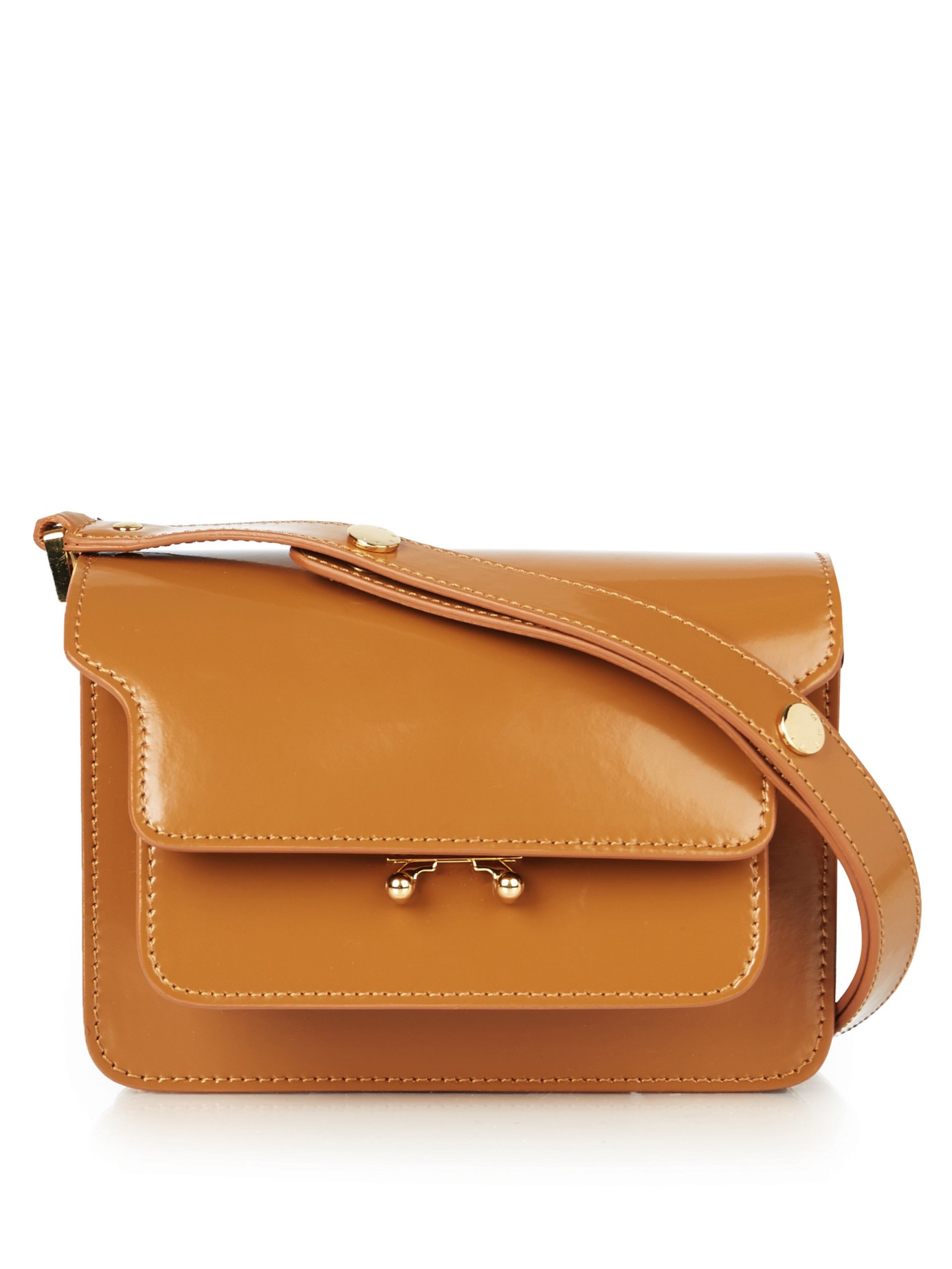 Marni, Bags, New Marni Mini Trunk Messenger Bag Buttery Soft Leather Rust  Gold Toned 29