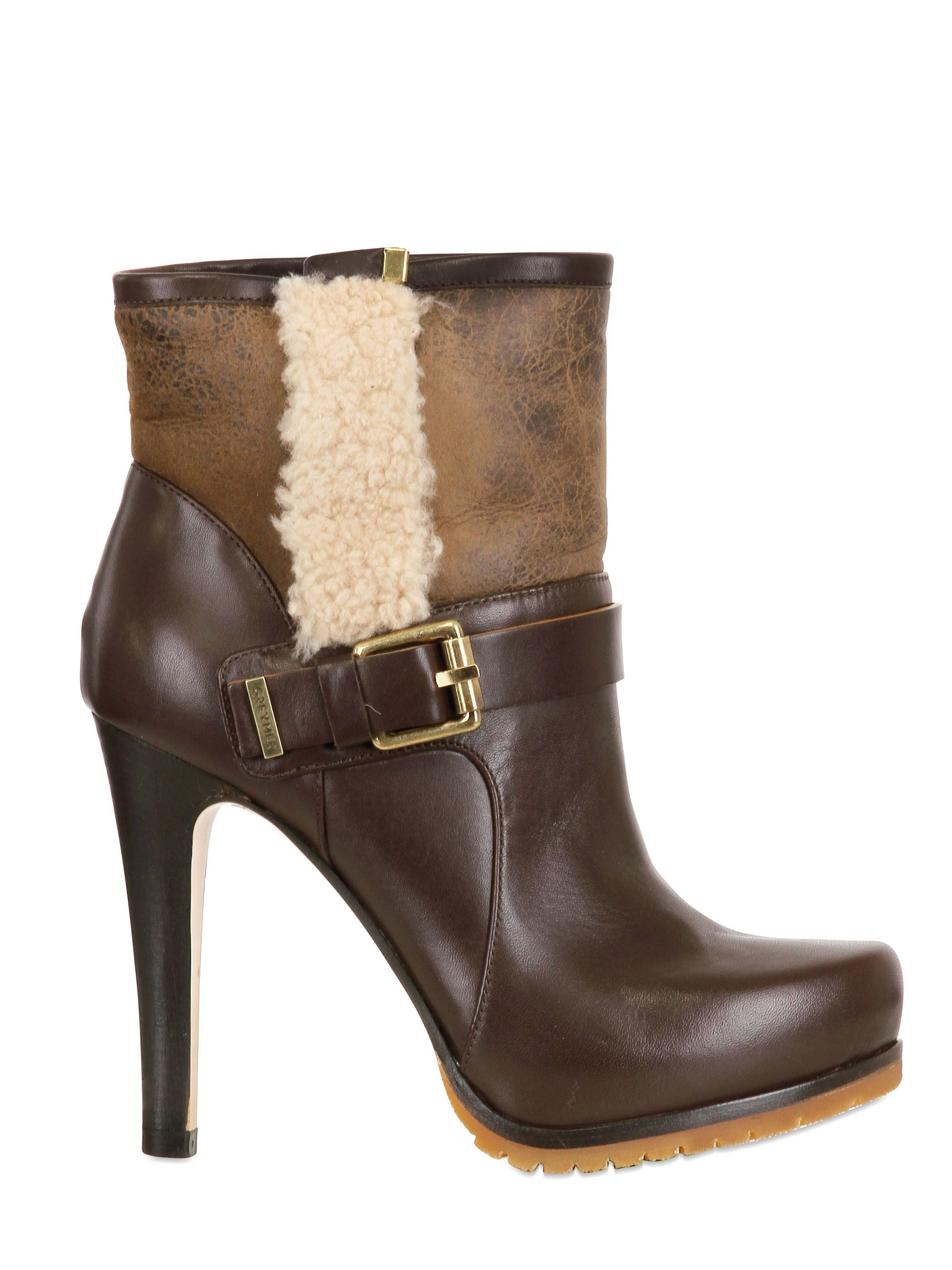 Lyst - Grey Mer 110mm Calf Suede Shearling Boots in Brown