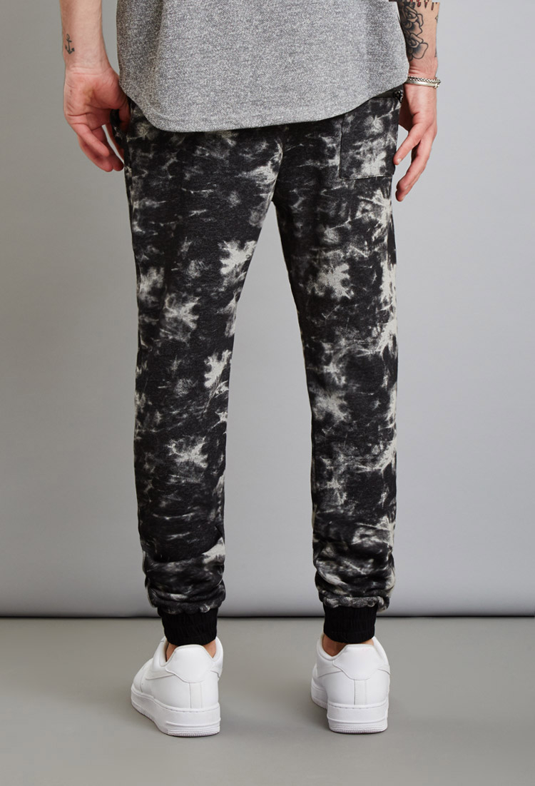 tie dye sweatpants black and white