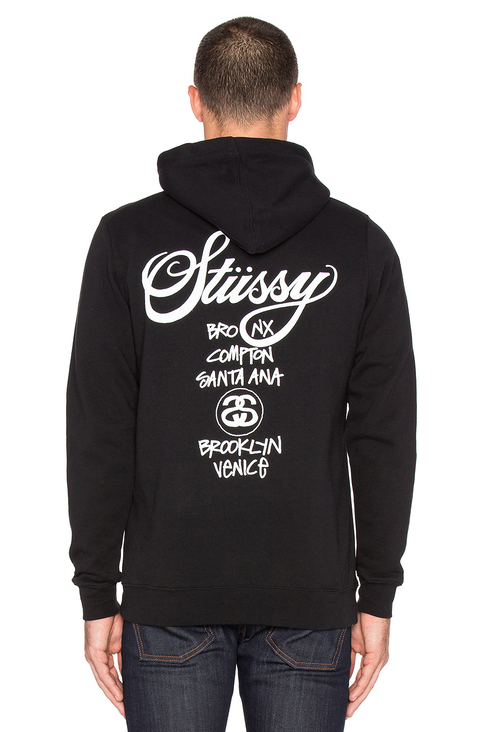 Stussy World Tour Zip Hoodie in Black for Men | Lyst