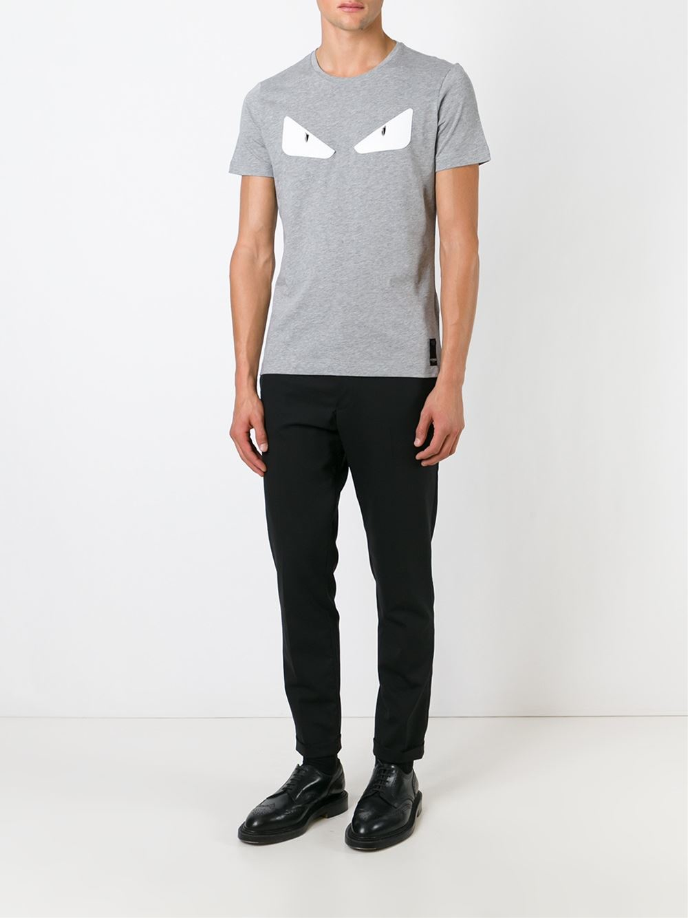 Grey cotton T-shirt - T-SHIRT | Fendi fendi t shirt grey
