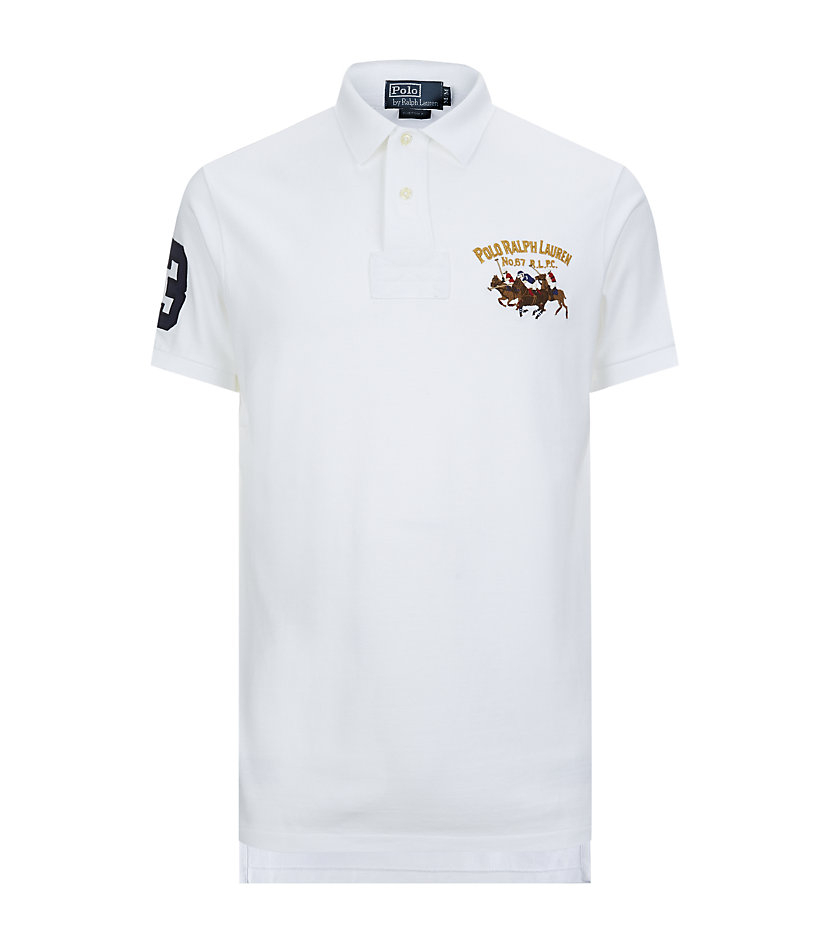 Polo Ralph Lauren Triple Pony Custom Fit Polo Shirt in White for 