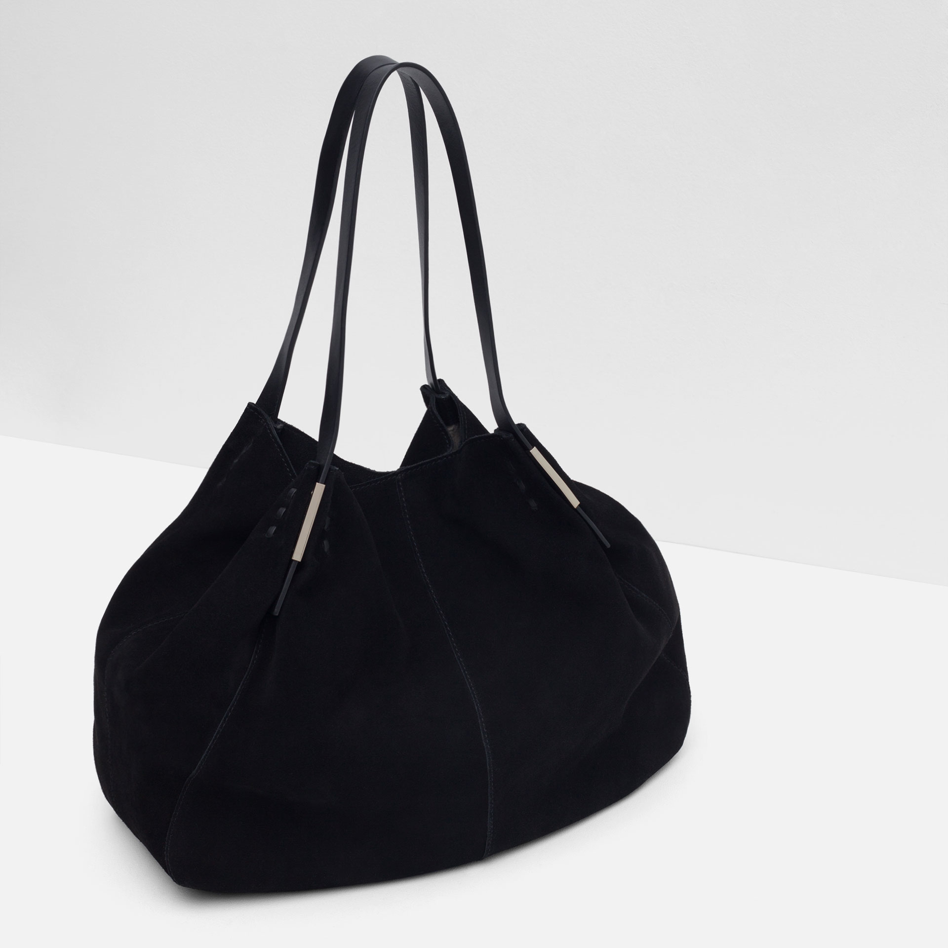 Black Suede Handbag - Mc Luggage