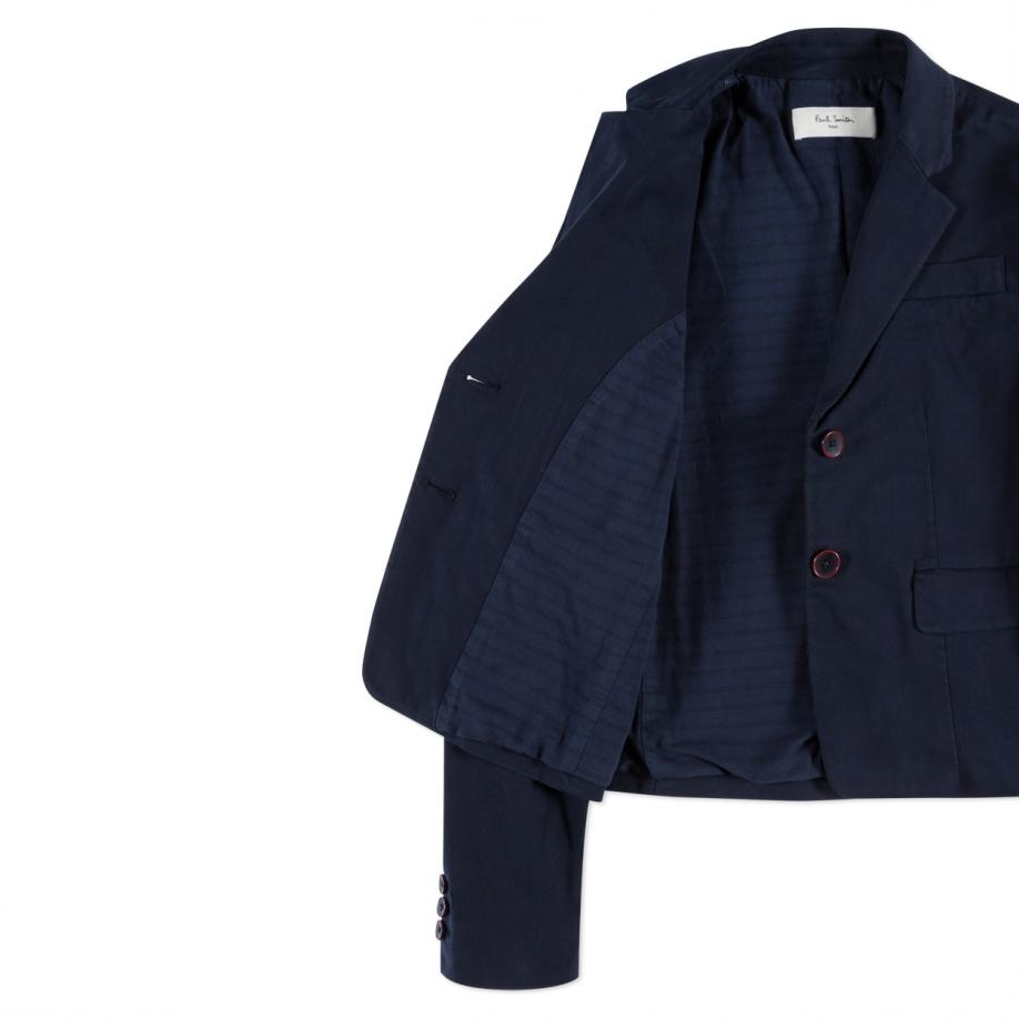 navy blue cropped blazer