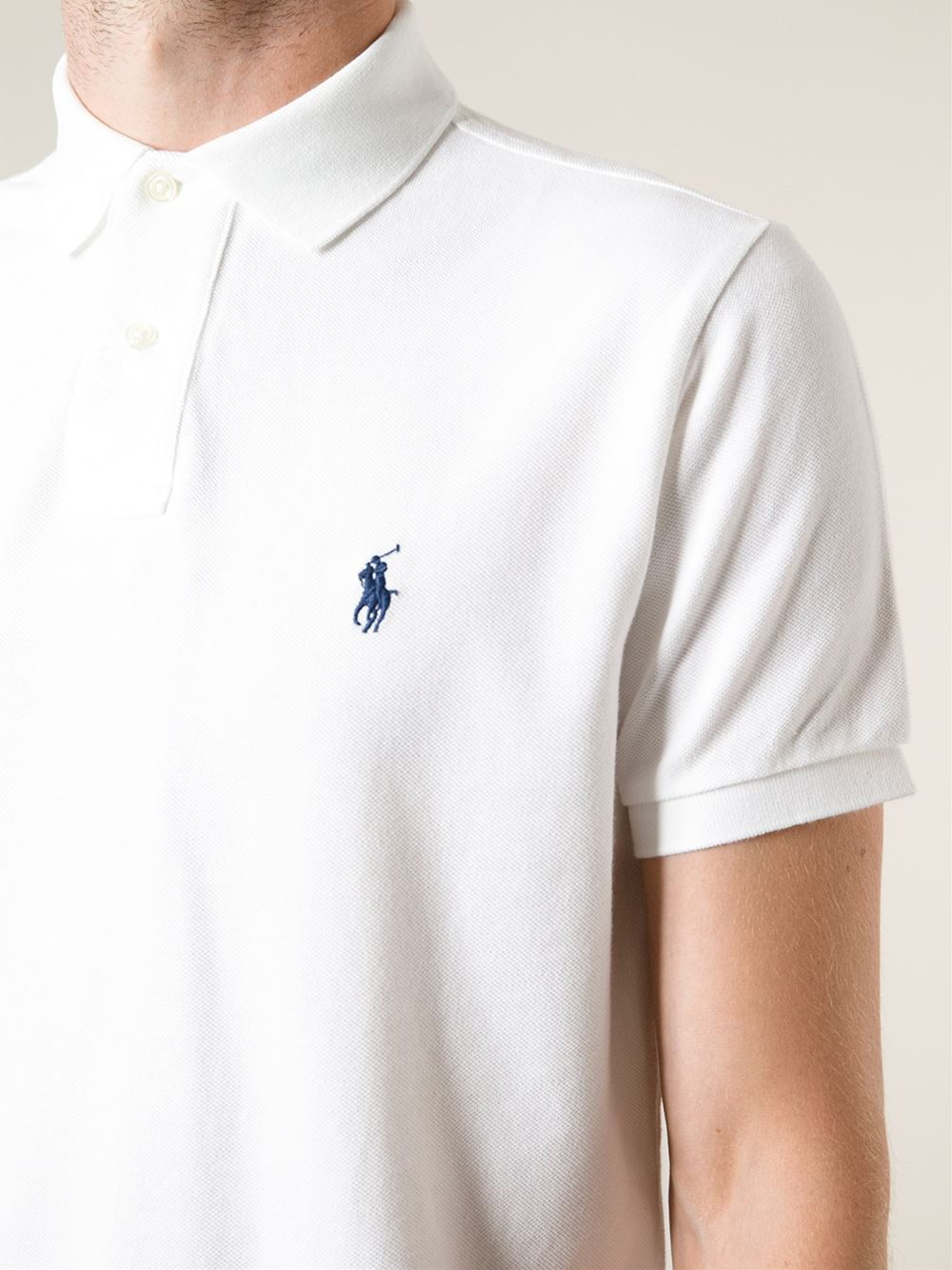 Polo Ralph Lauren Blue Logo Polo Shirt in White for Men | Lyst