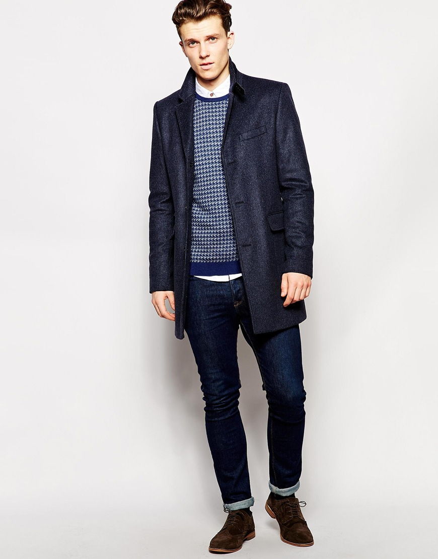 ted baker blue wool coat
