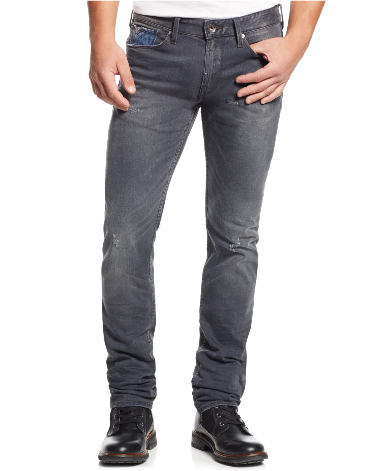 Guess Reversed Original Straight Jeans in Gray for Men | Lyst