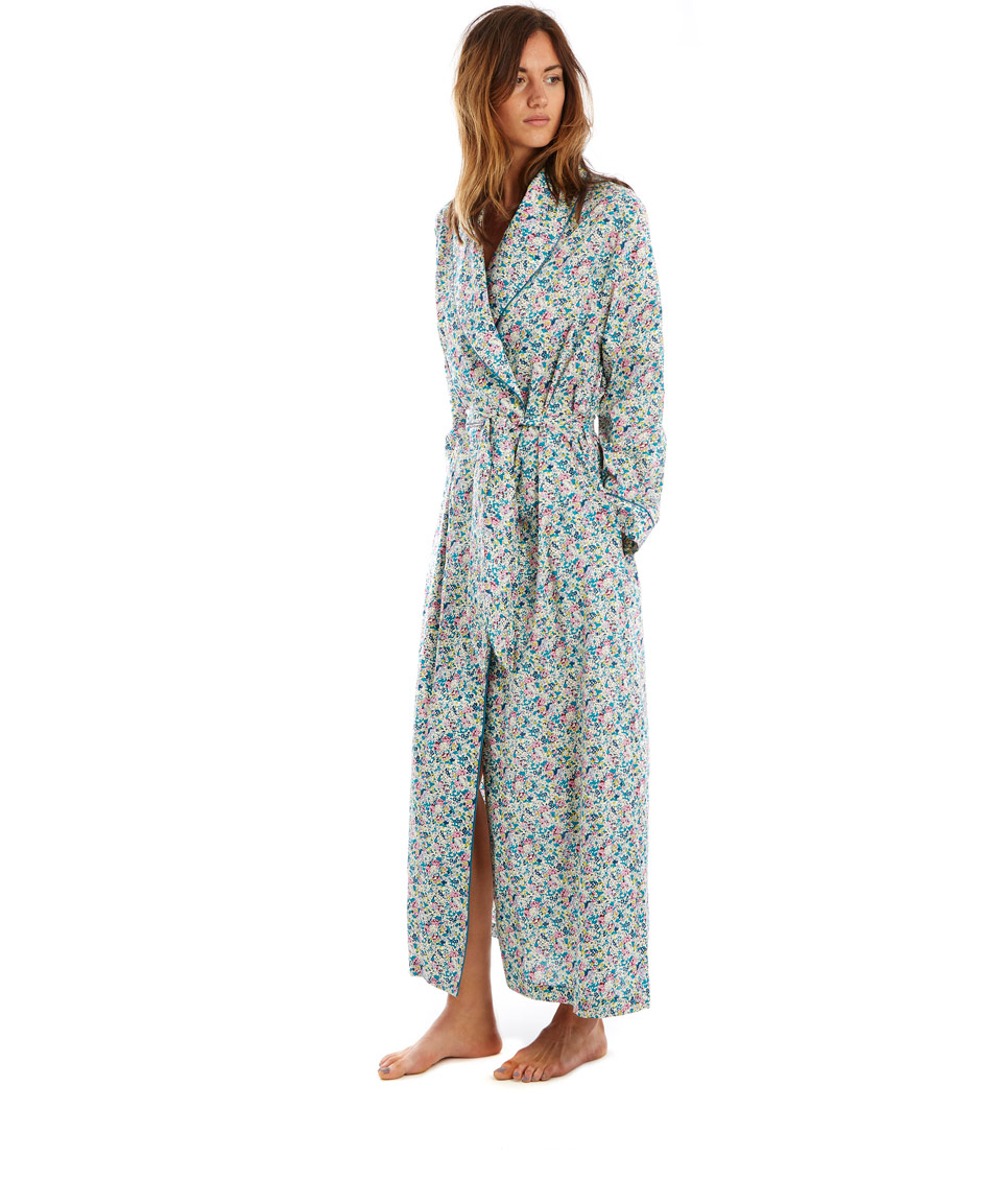 Lyst Liberty Blue Claire Aude Cotton Long Robe in Blue