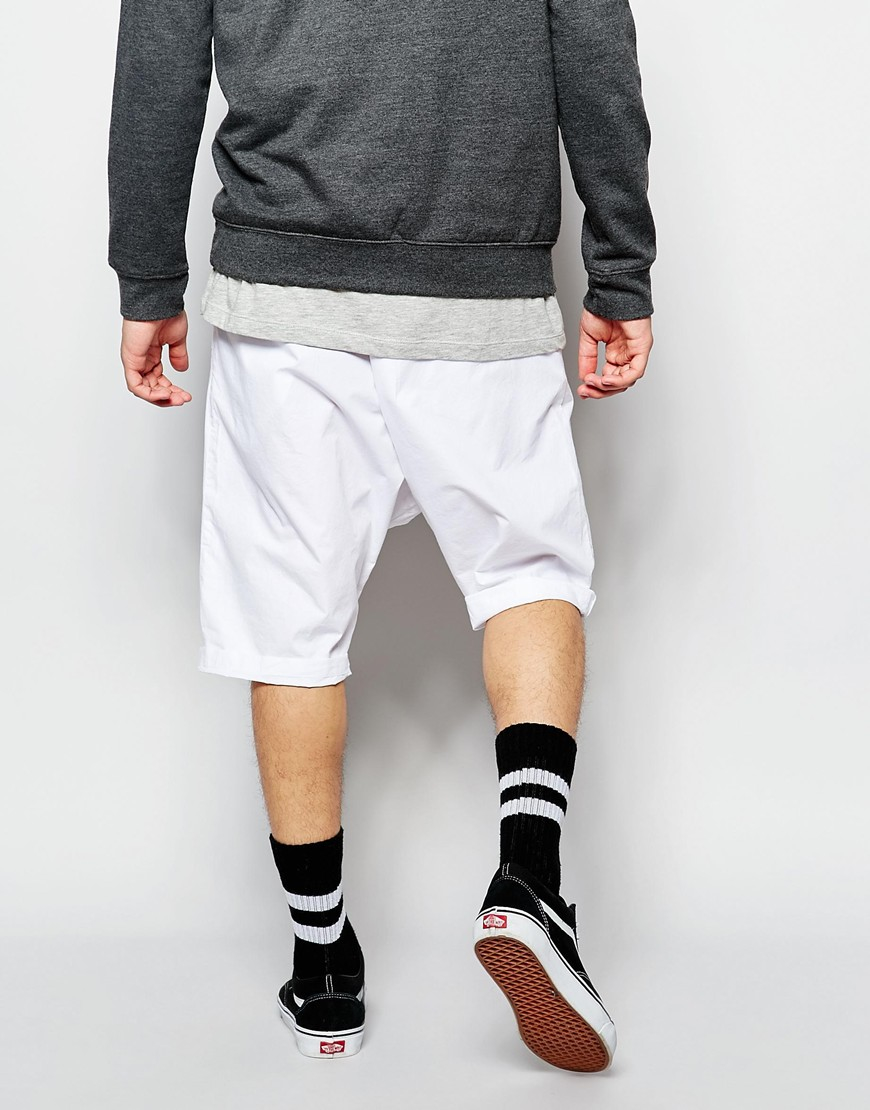 drop crotch jogger shorts