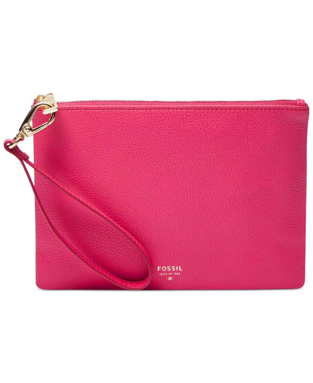 Fossil Small Leather Wristlet in Pink (Pomegranate) - Save 46% | Lyst