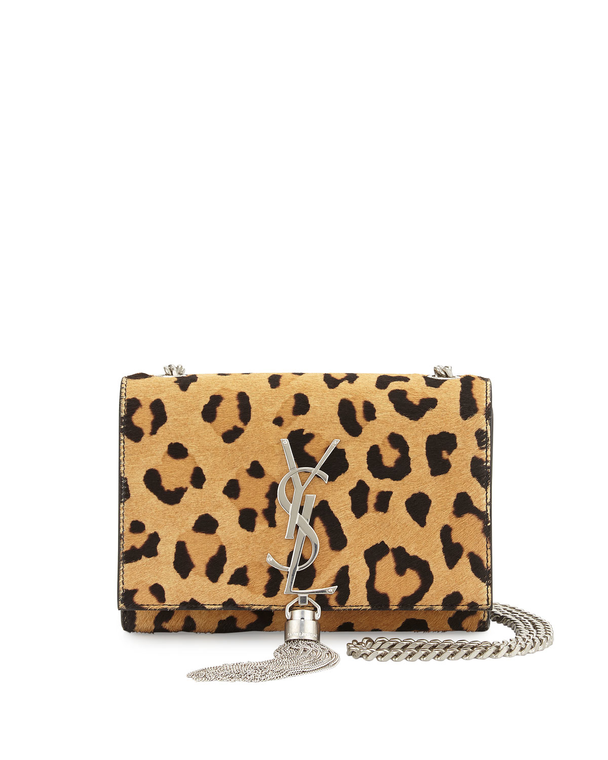 Saint Laurent Monogram Small Leopard-Print Calf Hair Cross ...