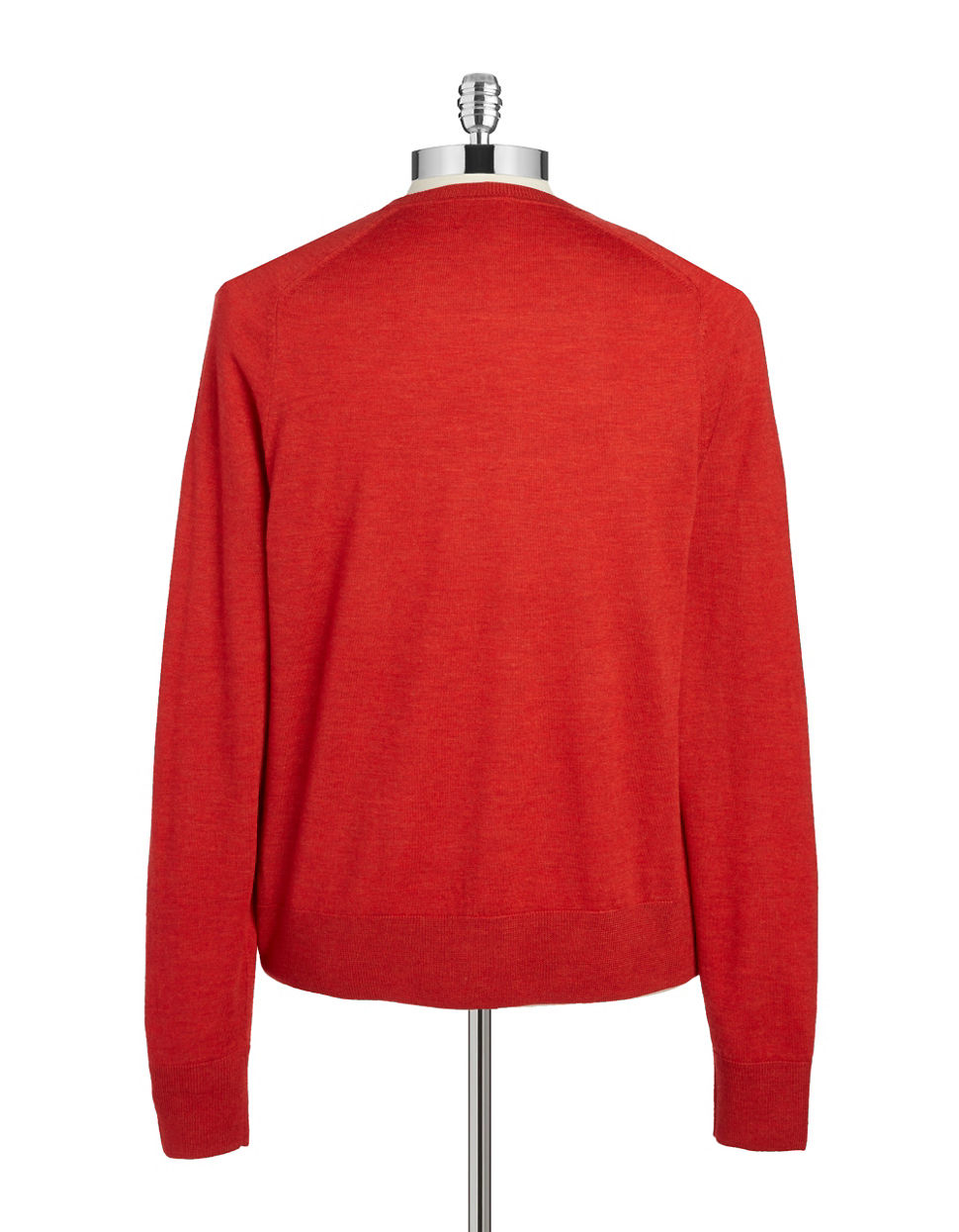 Brooks brothers red fleece Merino Wool V-neck Sweater in Red for Men | Lyst