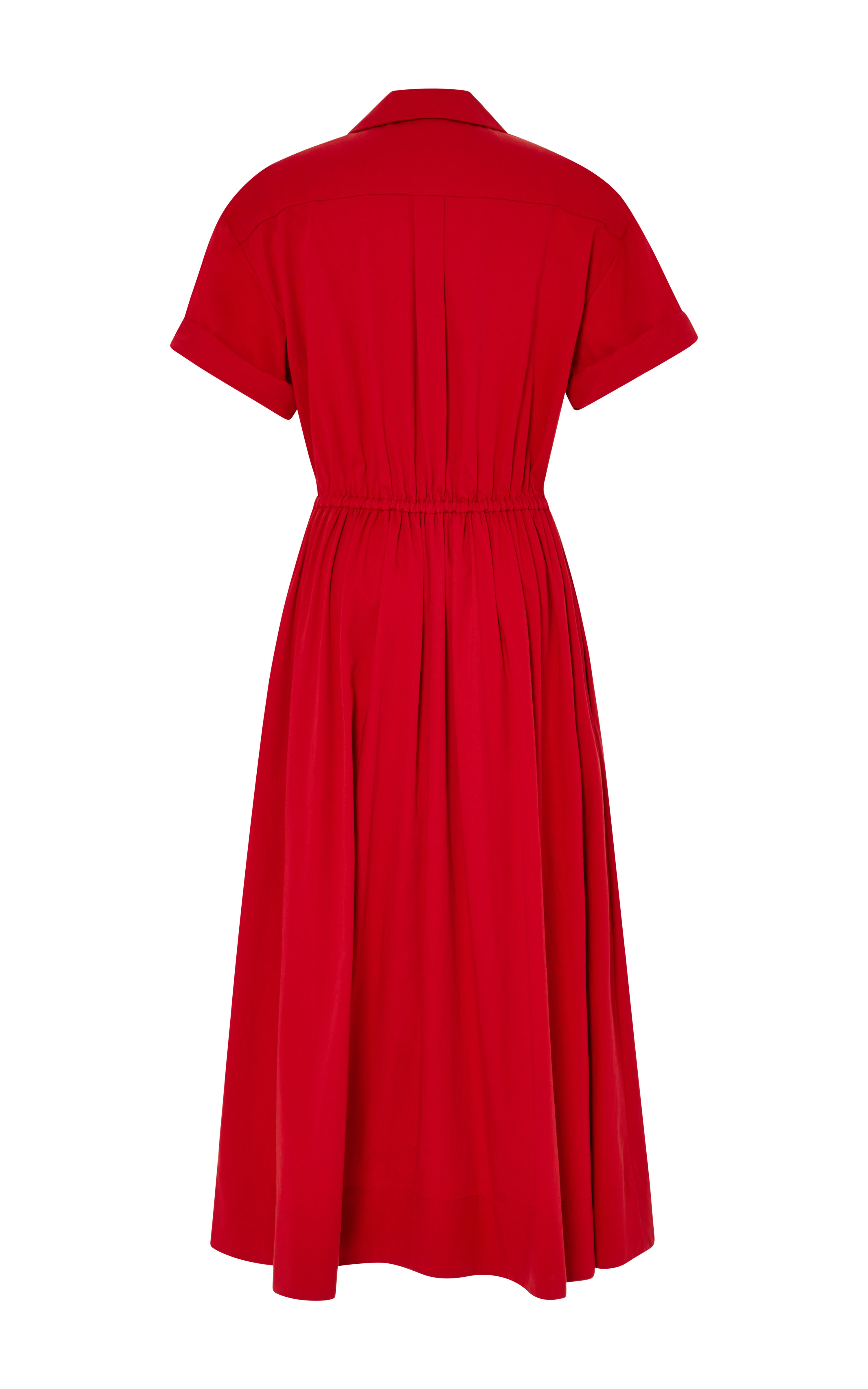 Lyst - Rosie Assoulin Red Cotton Twill Belted Jane Shirt Dress in Red