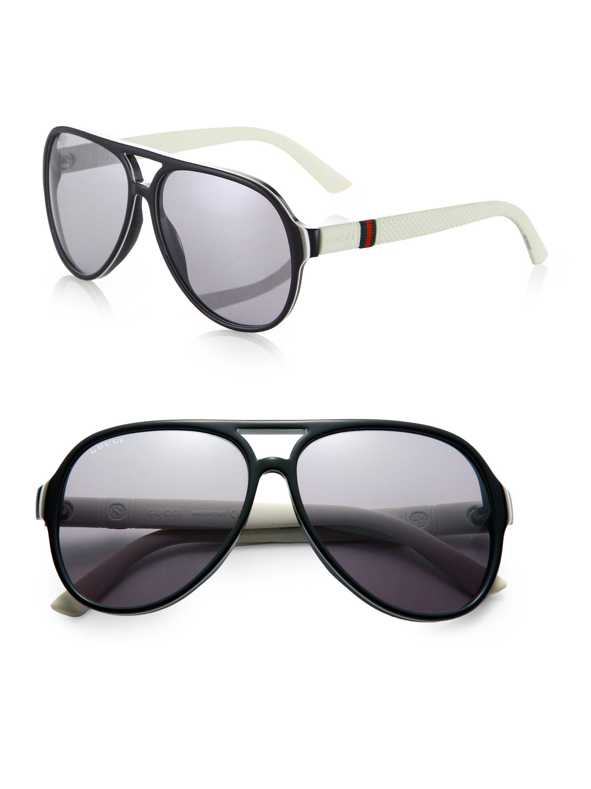 Lyst Gucci Acetate Navigator Sunglasses In Black For Men