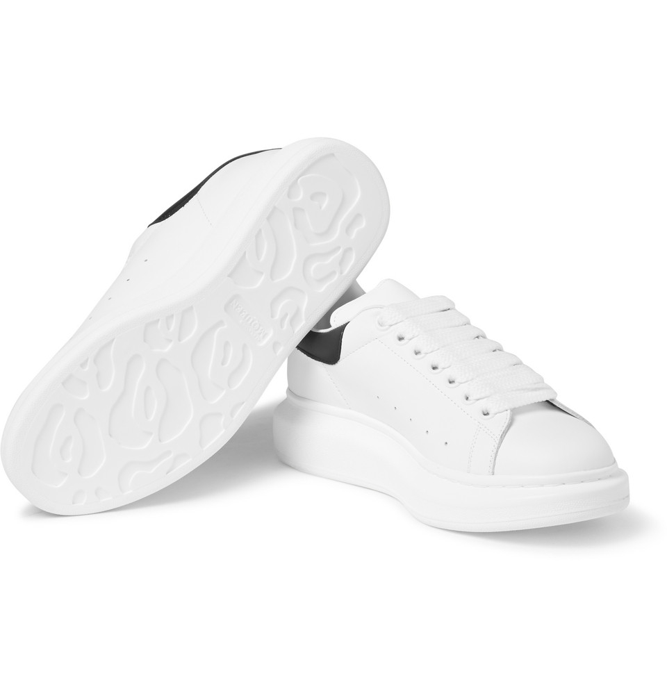 alexander mcqueen white leather court sneakers