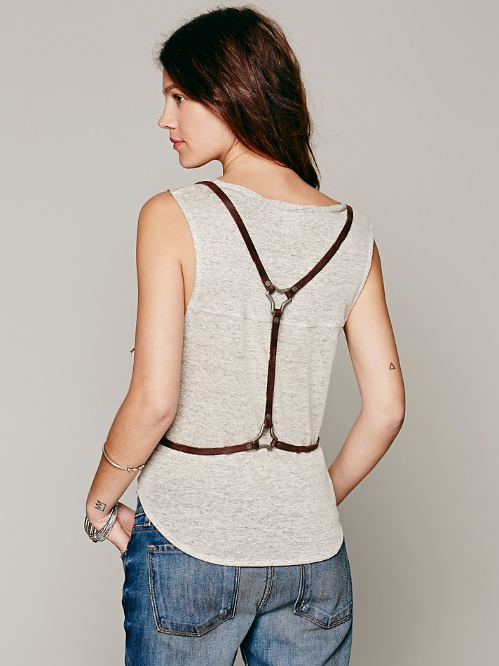 Lyst Free People Womens Leather Harness Vest in Brown