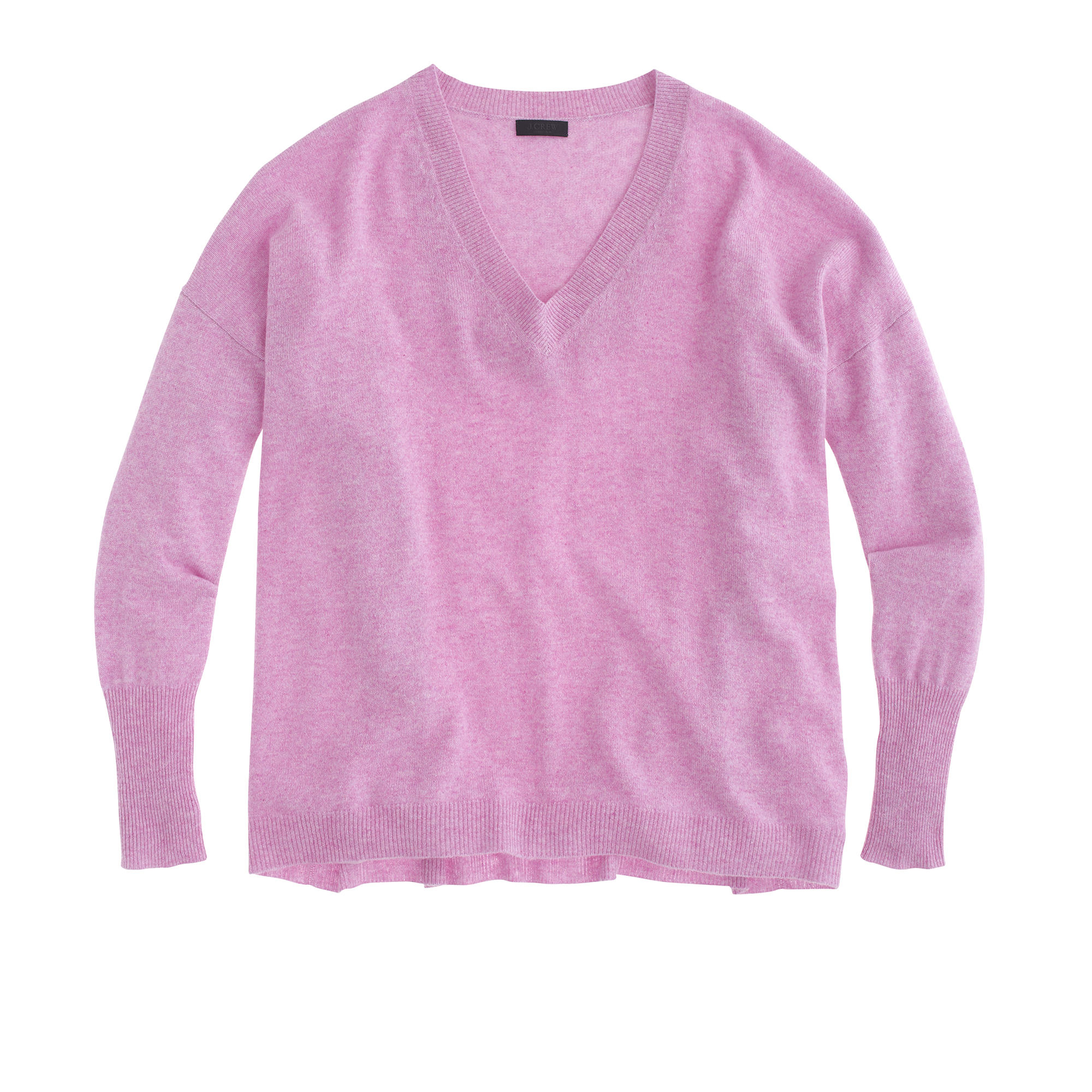 J.crew Collection Cashmere Boyfriend Vneck Sweater in Purple (hthr