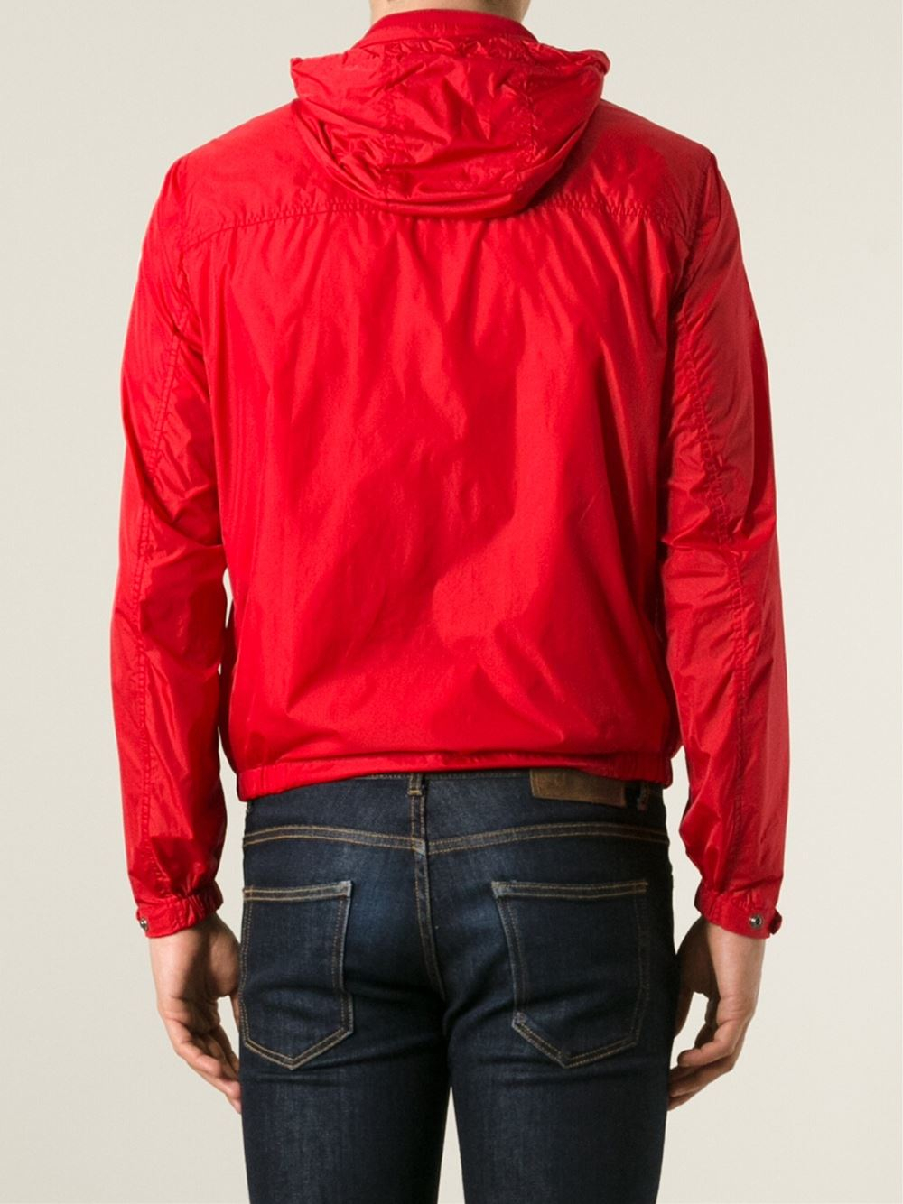 Moncler Classic Windbreaker Jacket in Red for Men - Lyst