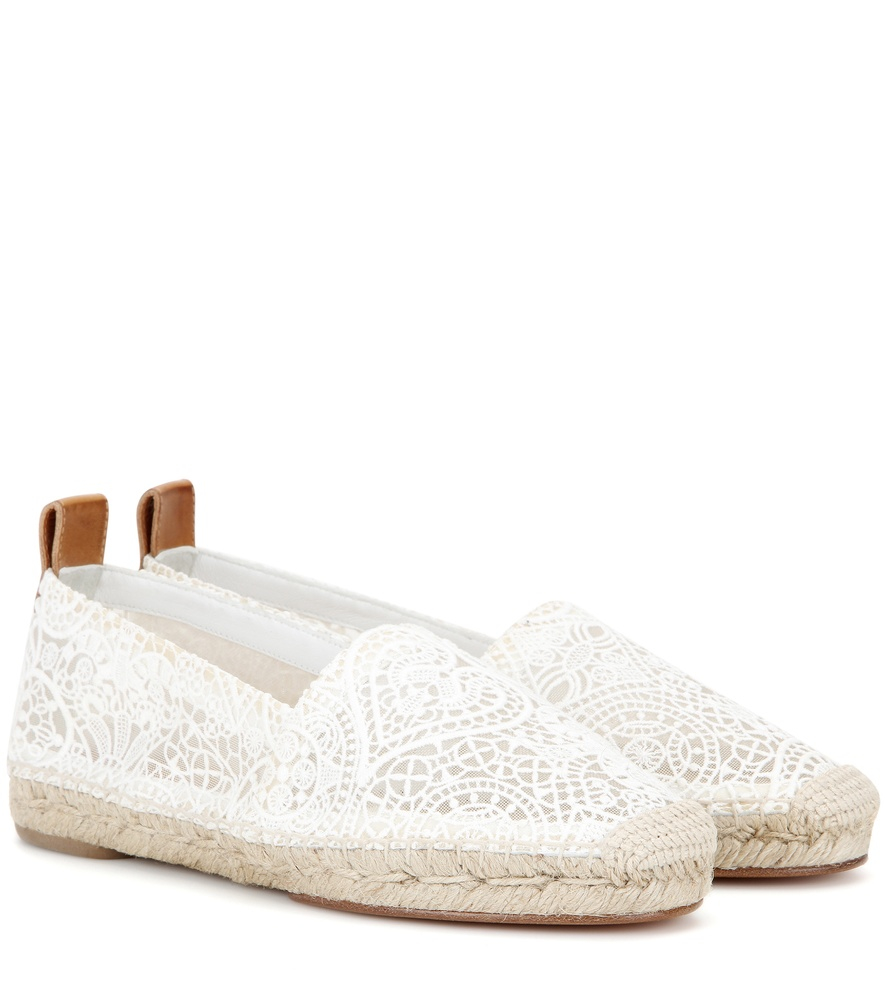 Chloé Lace Espadrilles in White - Lyst