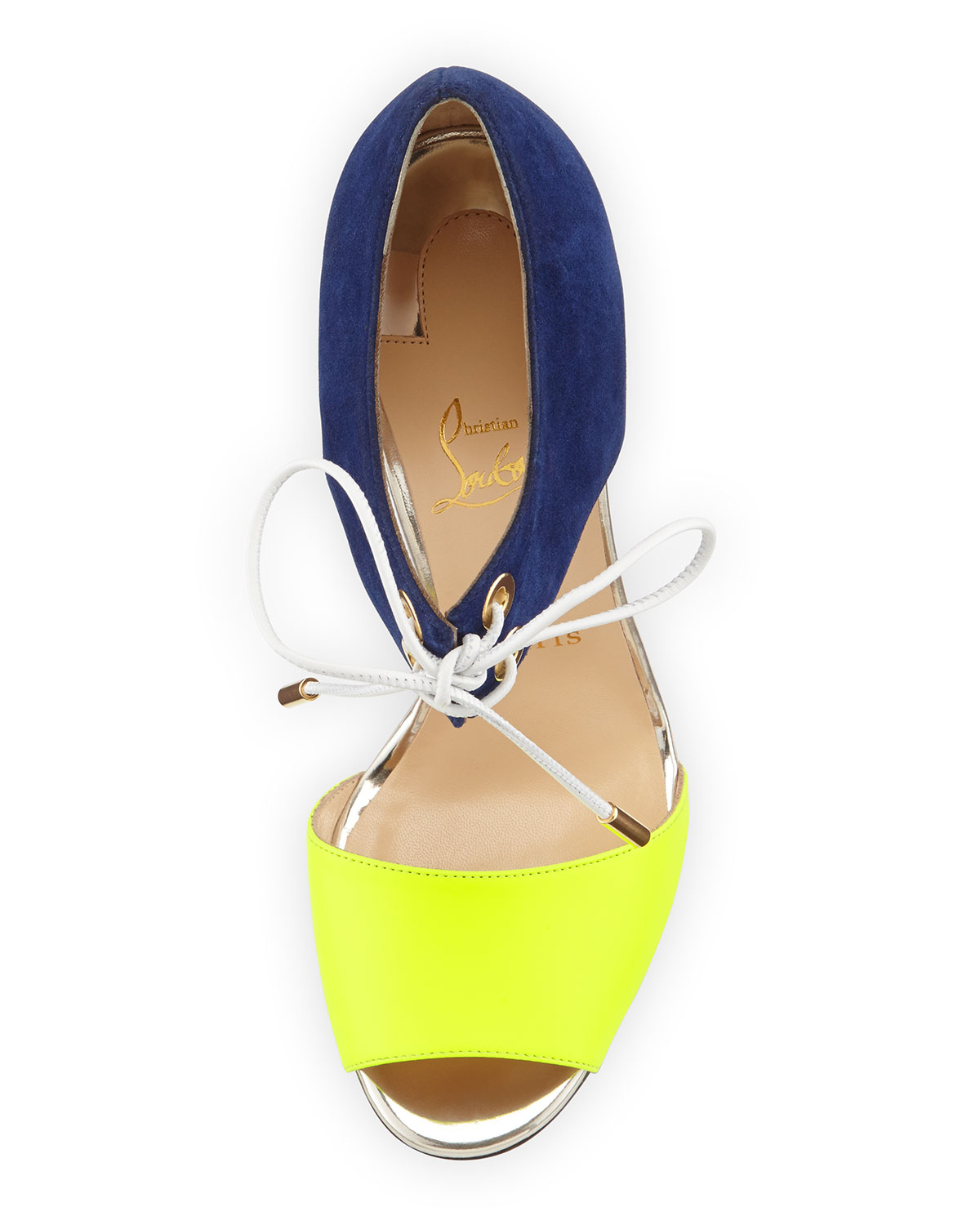Christian louboutin Mayerling Fluorescent Sandal in Blue (red) | Lyst