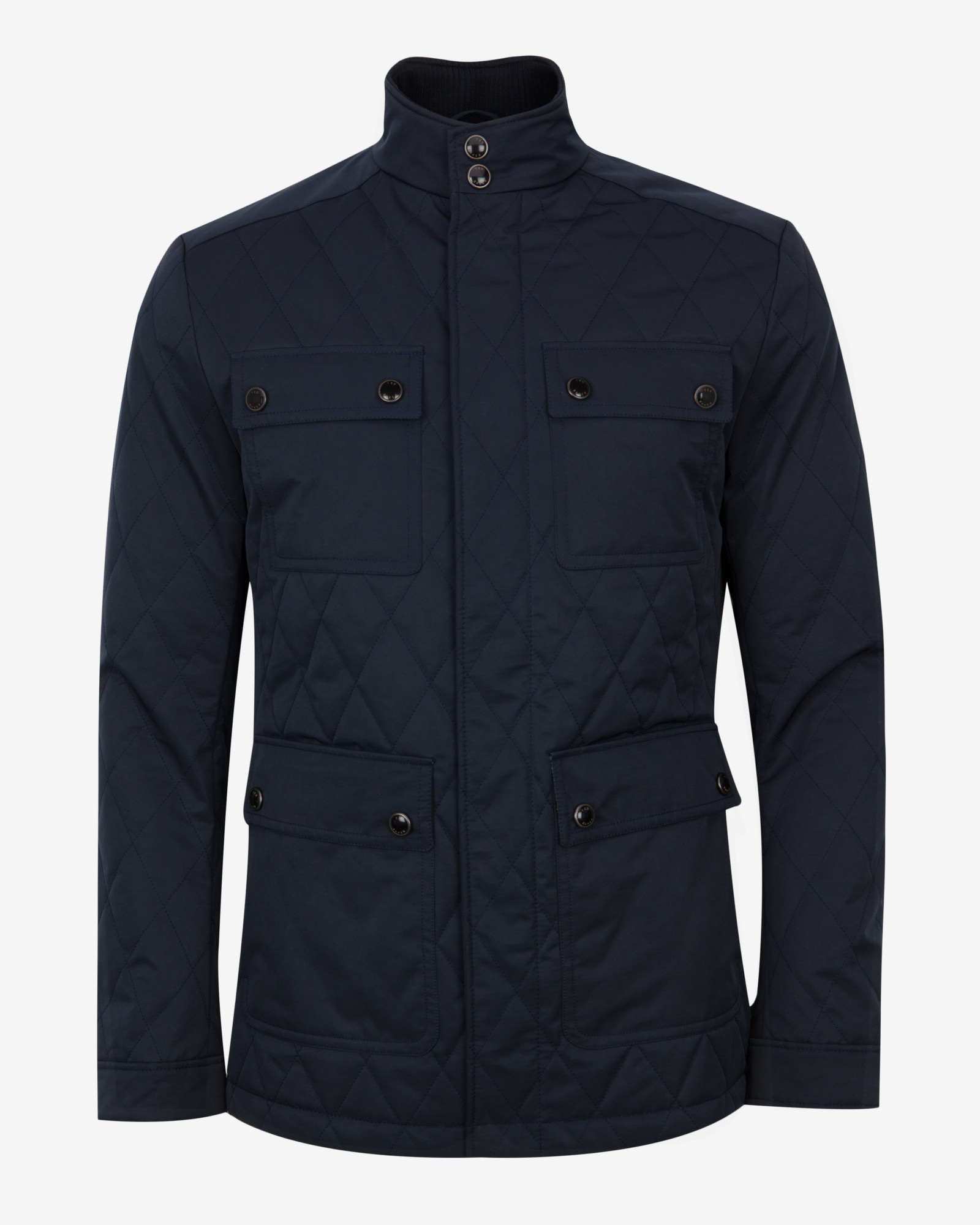 Four Pocket Quilted Jacket in Navy 