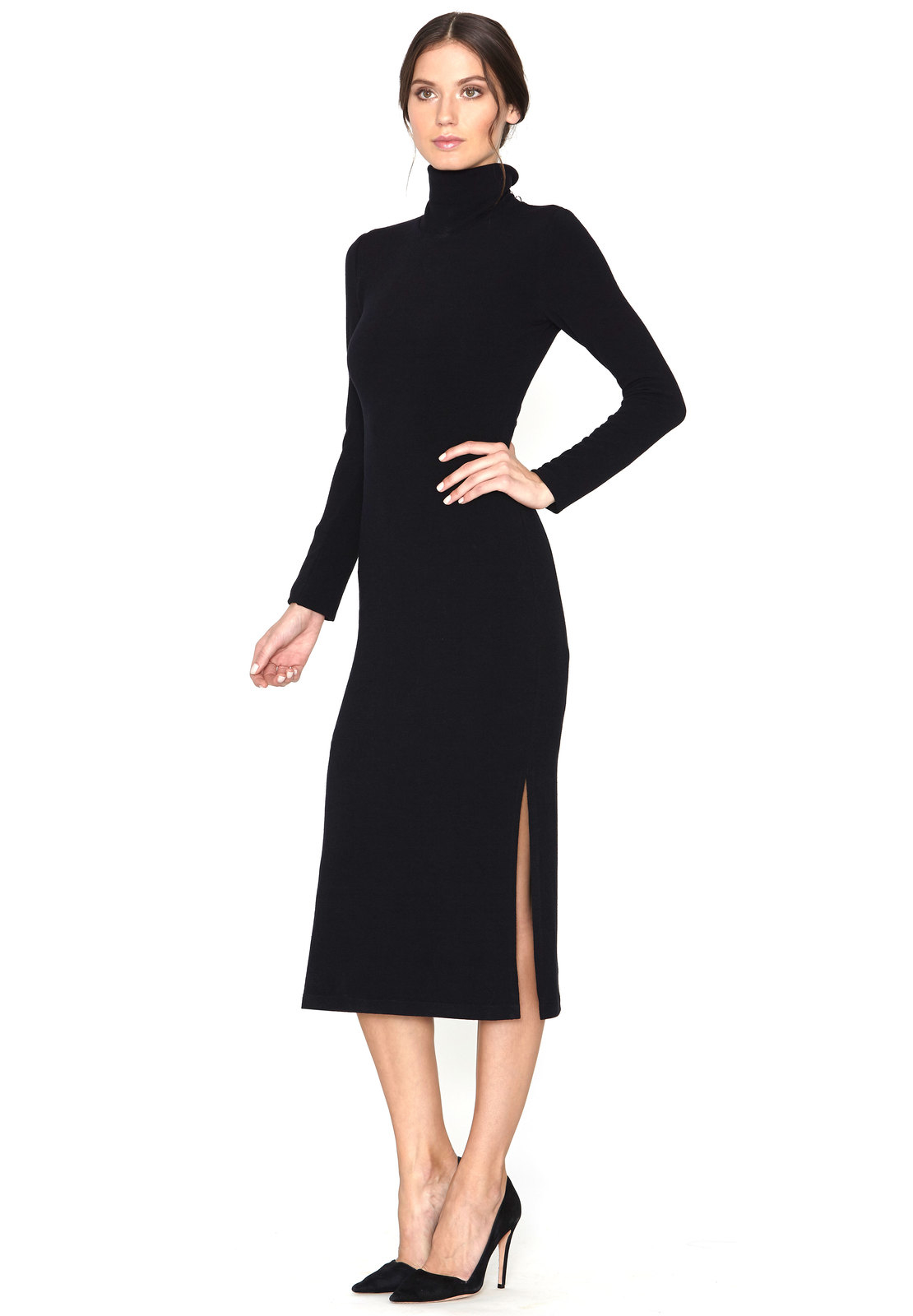 turtleneck dress with slit