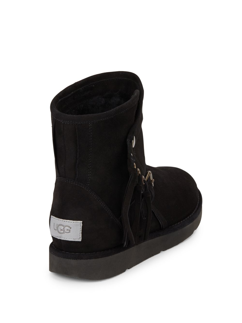 leather ugg boots with fur trim