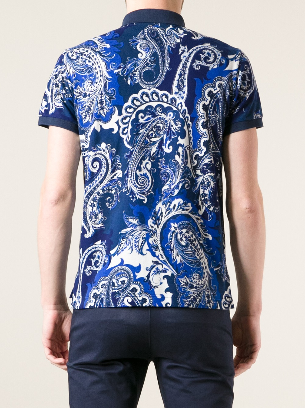 Etro Paisley Print Polo Shirt in Blue for Men - Lyst