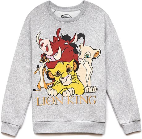 Forever 21 The Lion King Sweatshirt in Gray (HEATHER GREY/RED) | Lyst