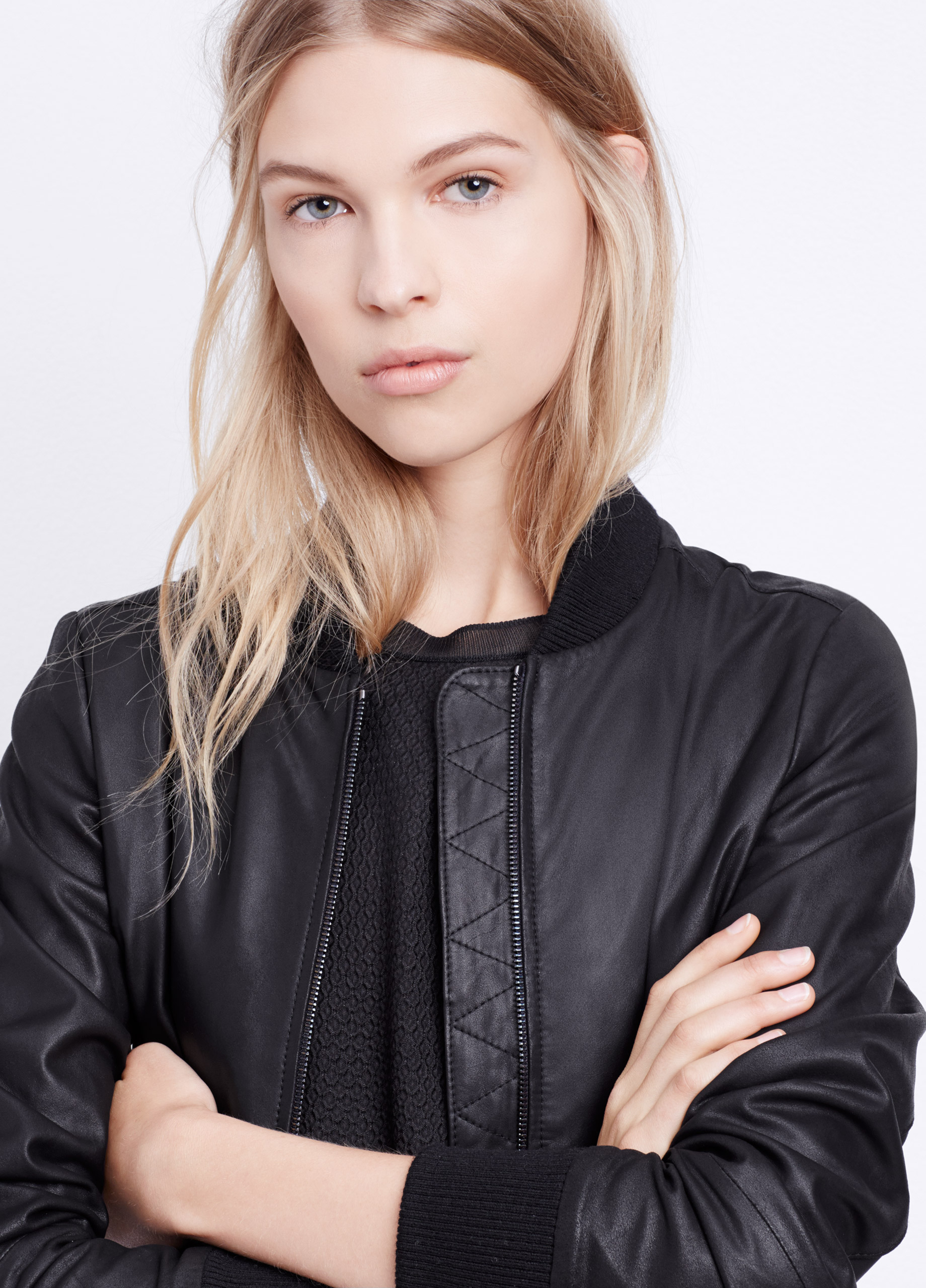 feather leather jacket